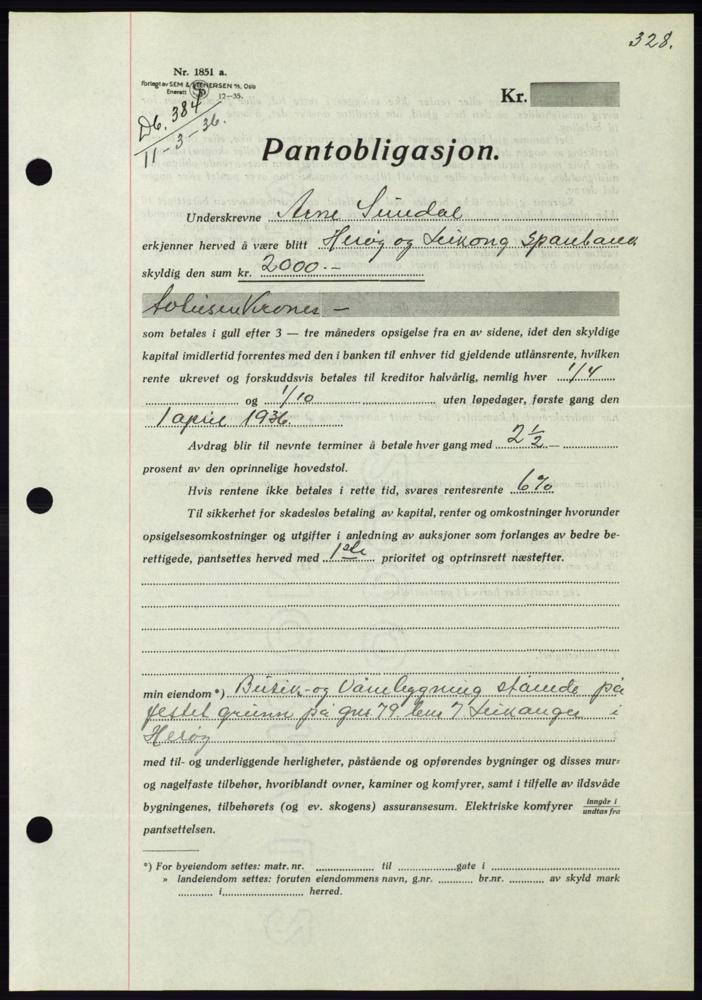 Søre Sunnmøre sorenskriveri, AV/SAT-A-4122/1/2/2C/L0060: Pantebok nr. 54, 1935-1936, Tingl.dato: 11.03.1936