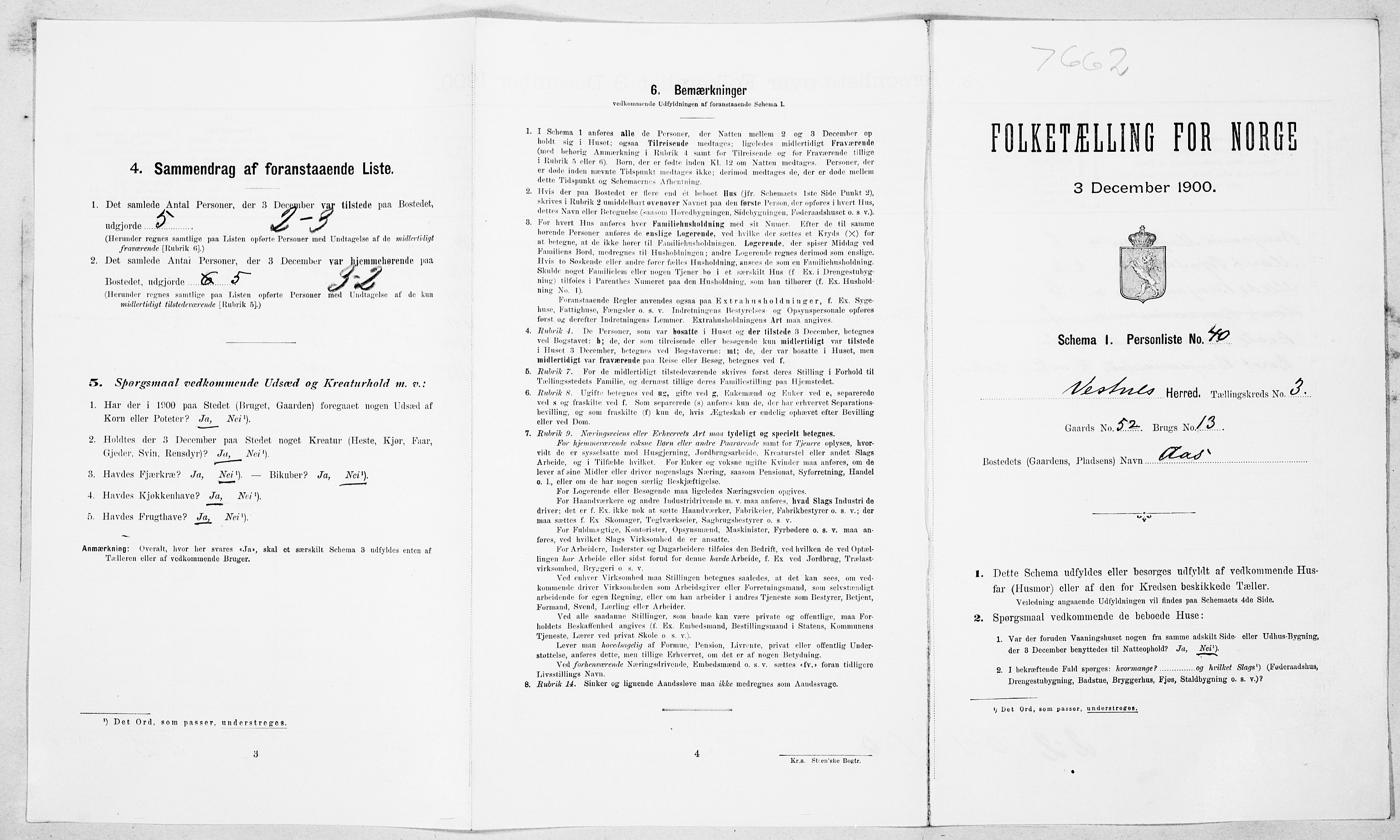 SAT, Folketelling 1900 for 1535 Vestnes herred, 1900, s. 431