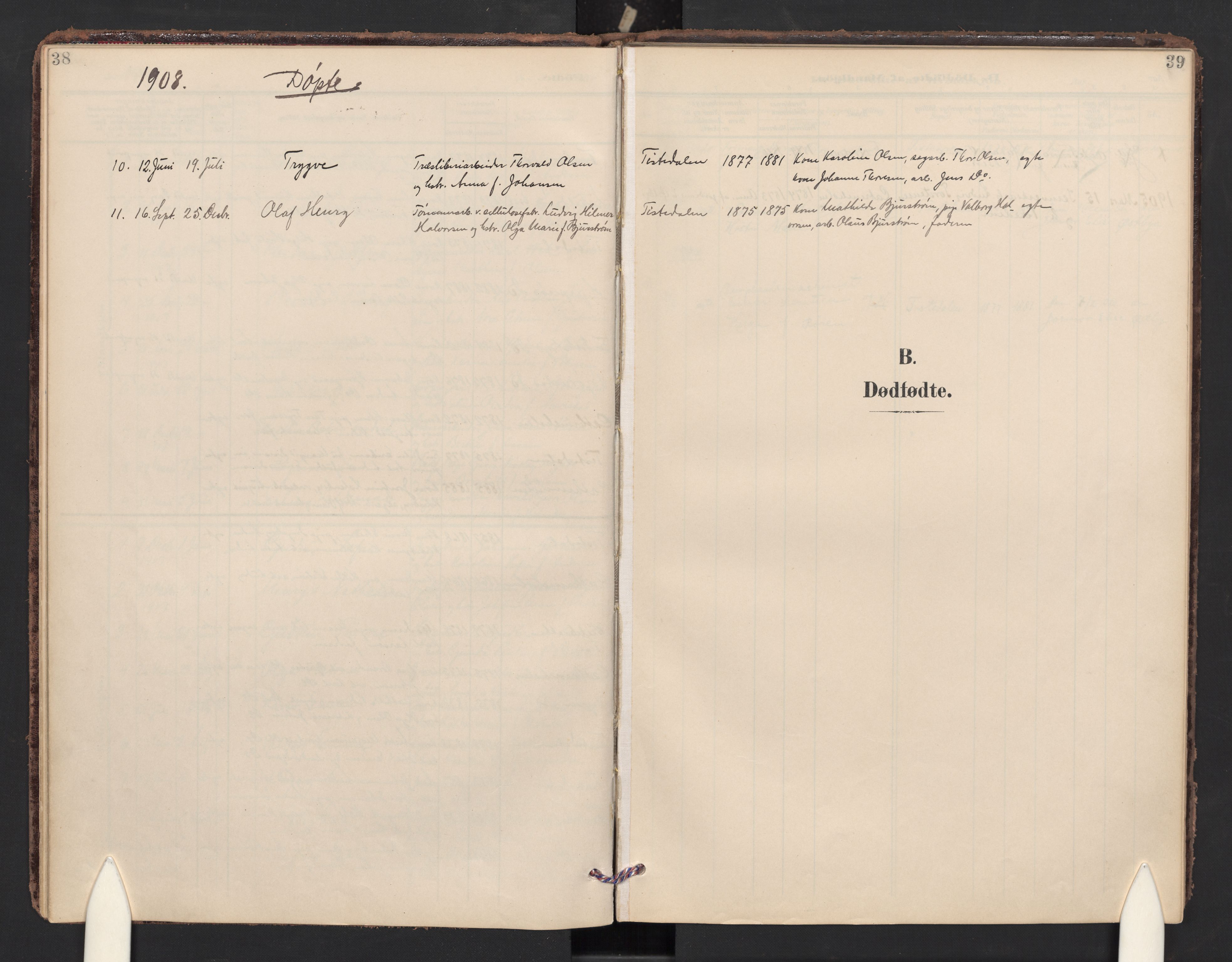 Halden prestekontor Kirkebøker, AV/SAO-A-10909/F/Fc/L0001: Ministerialbok nr. III 1, 1902-1908, s. 38-39