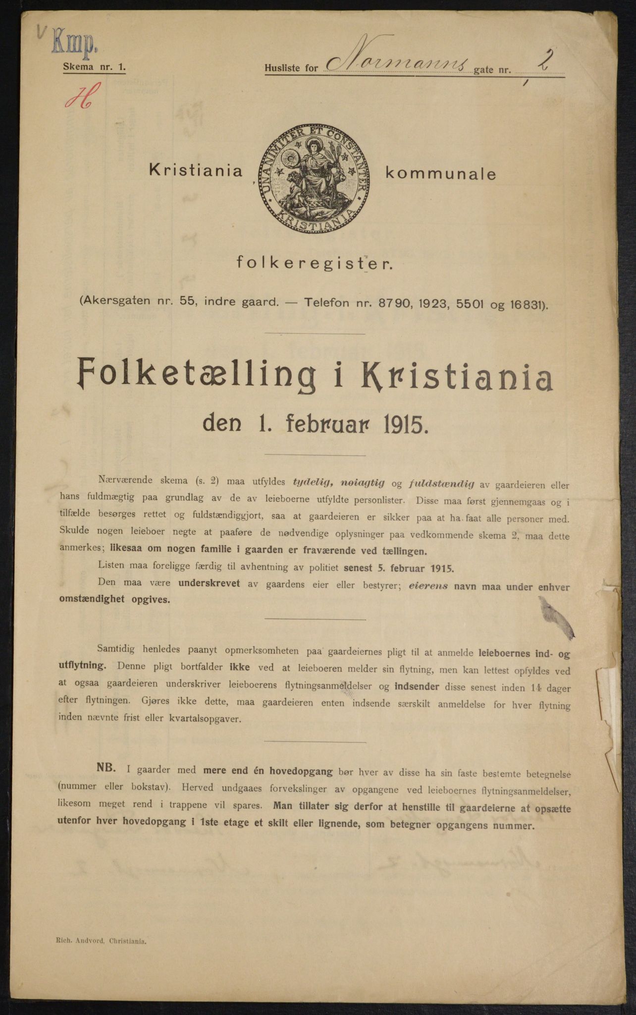 OBA, Kommunal folketelling 1.2.1915 for Kristiania, 1915, s. 72840