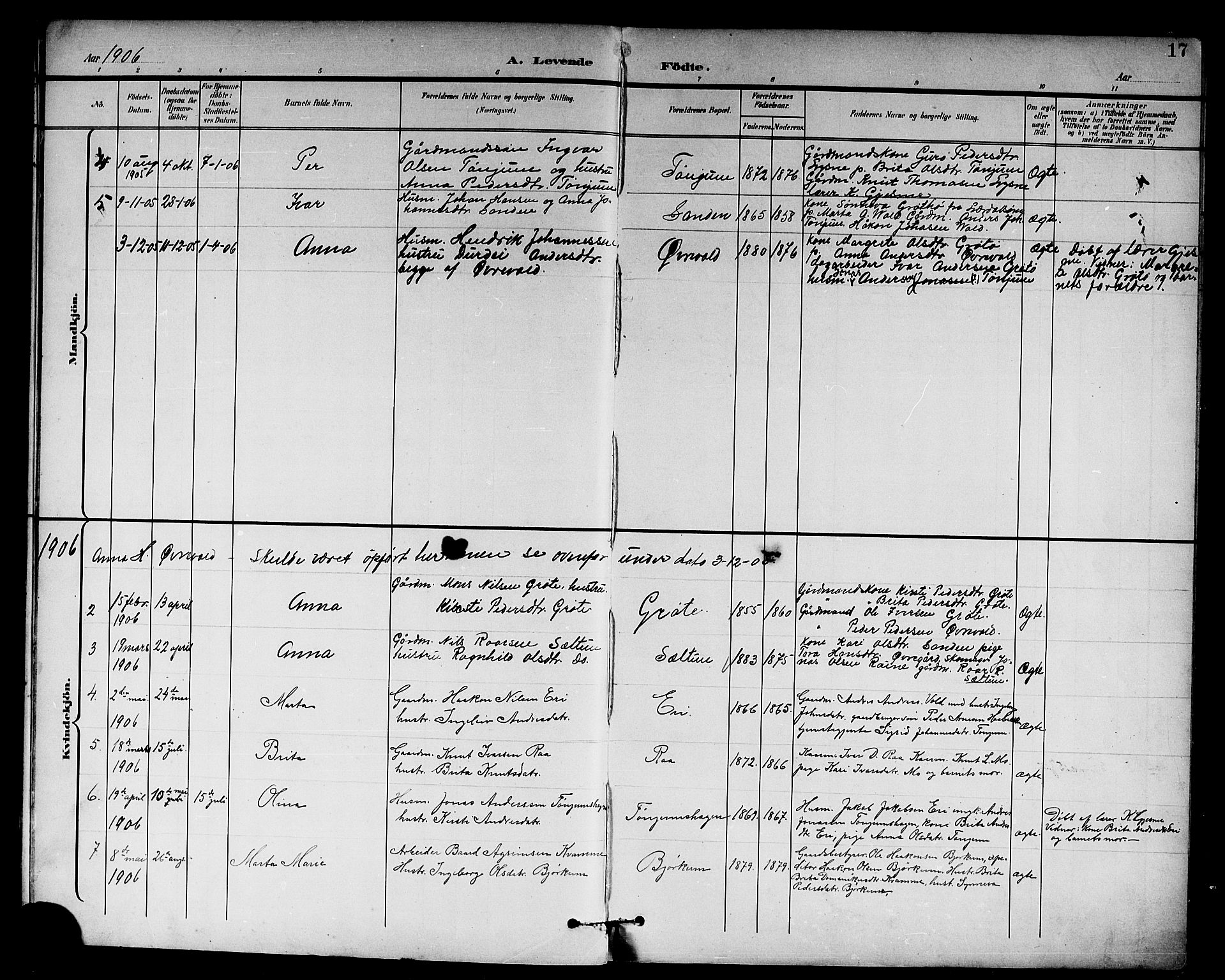 Lærdal sokneprestembete, AV/SAB-A-81201: Klokkerbok nr. A 1, 1897-1920, s. 17