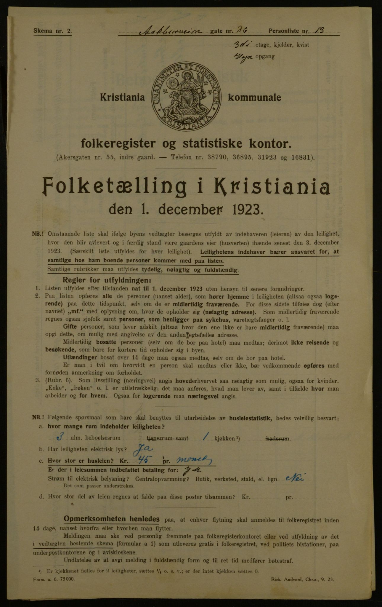 OBA, Kommunal folketelling 1.12.1923 for Kristiania, 1923, s. 143753