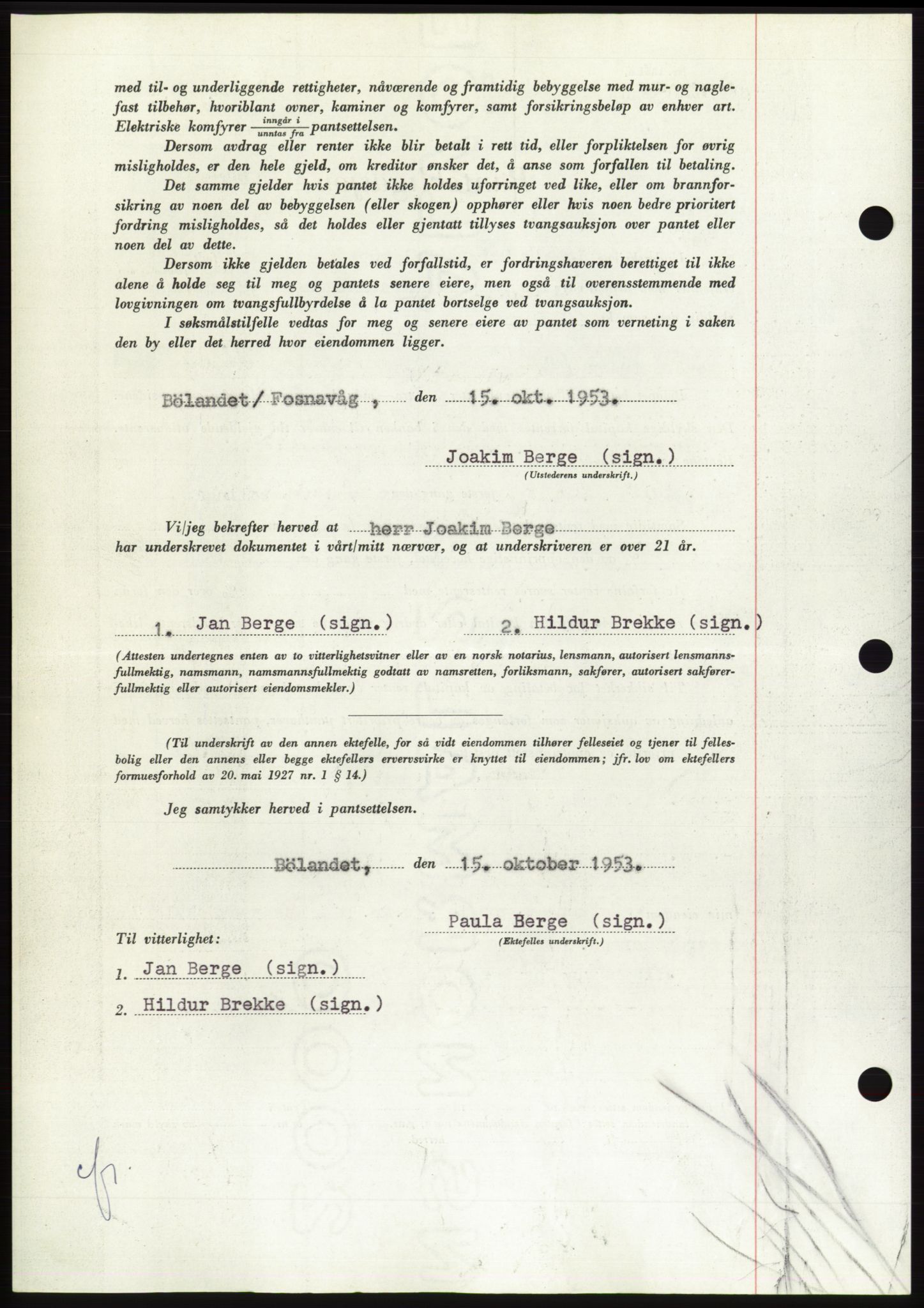 Søre Sunnmøre sorenskriveri, AV/SAT-A-4122/1/2/2C/L0124: Pantebok nr. 12B, 1953-1954, Dagboknr: 2856/1953