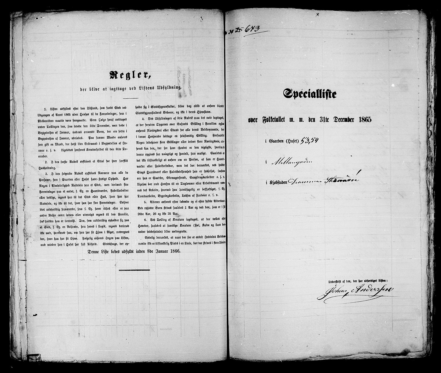 RA, Folketelling 1865 for 0602bP Strømsø prestegjeld i Drammen kjøpstad, 1865, s. 101