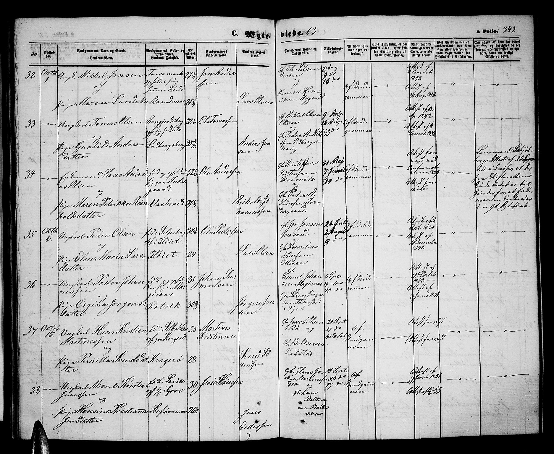 Ibestad sokneprestembete, AV/SATØ-S-0077/H/Ha/Hab/L0005klokker: Klokkerbok nr. 5, 1860-1871, s. 342