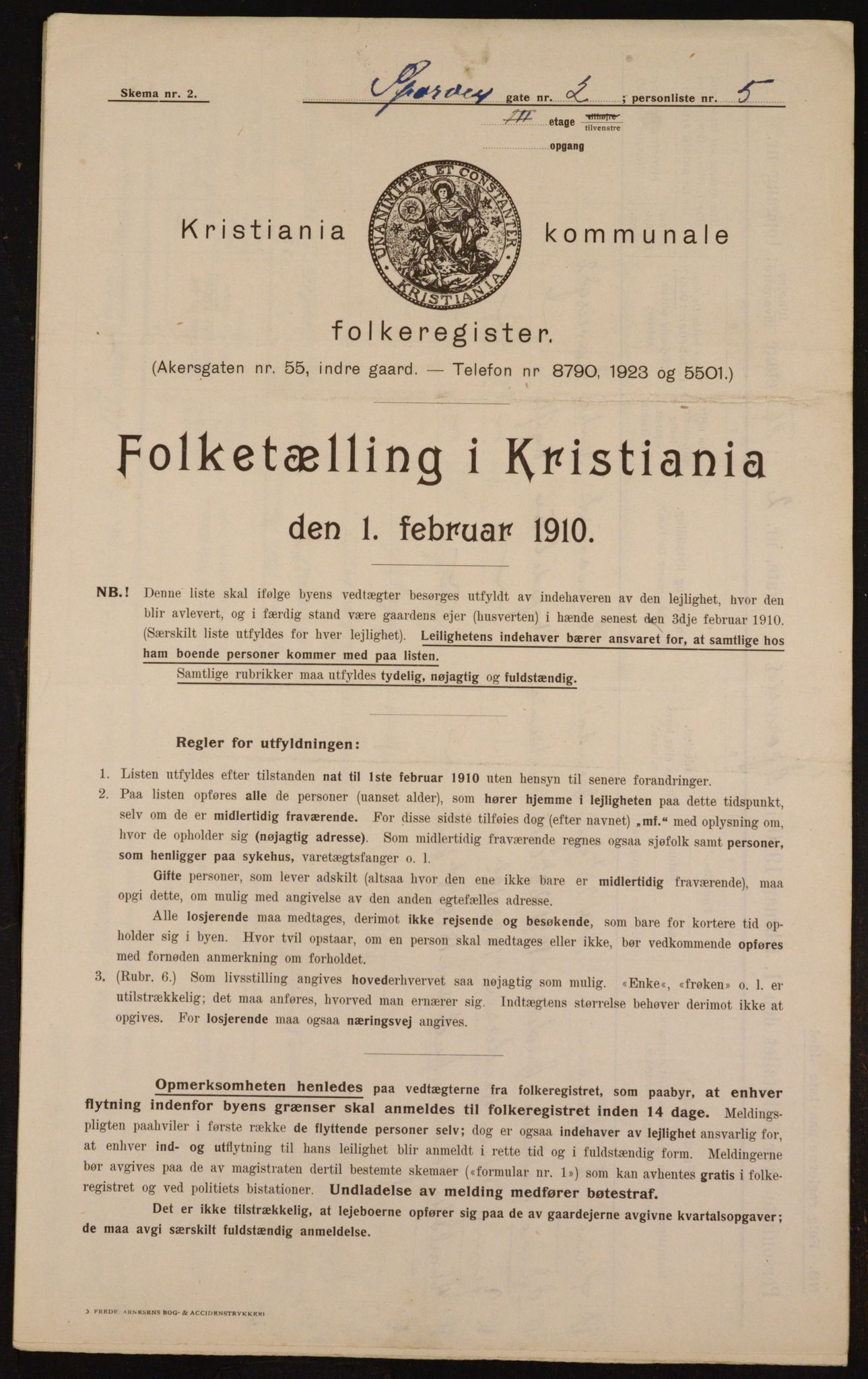 OBA, Kommunal folketelling 1.2.1910 for Kristiania, 1910, s. 95523