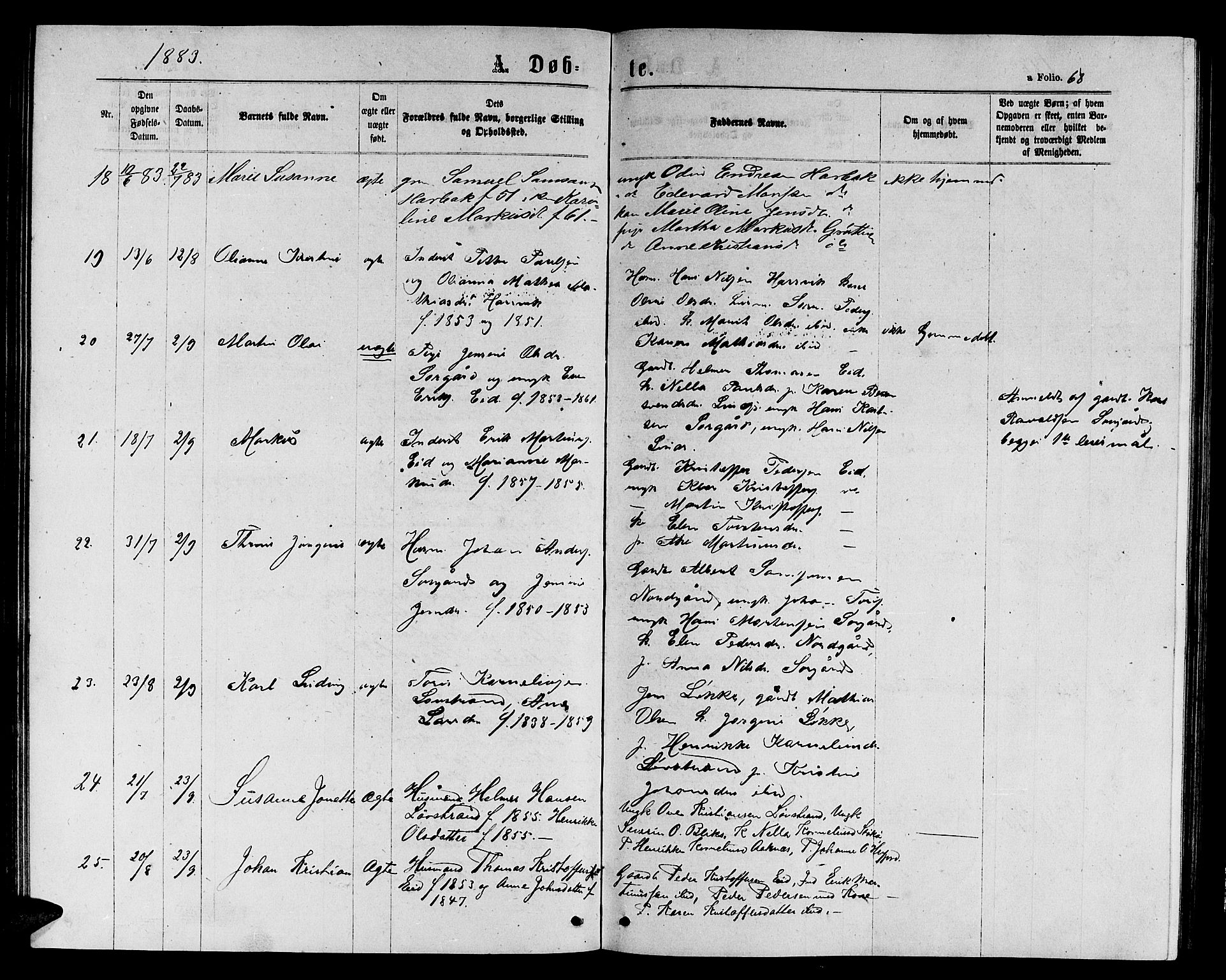 Ministerialprotokoller, klokkerbøker og fødselsregistre - Sør-Trøndelag, SAT/A-1456/656/L0695: Klokkerbok nr. 656C01, 1867-1889, s. 68