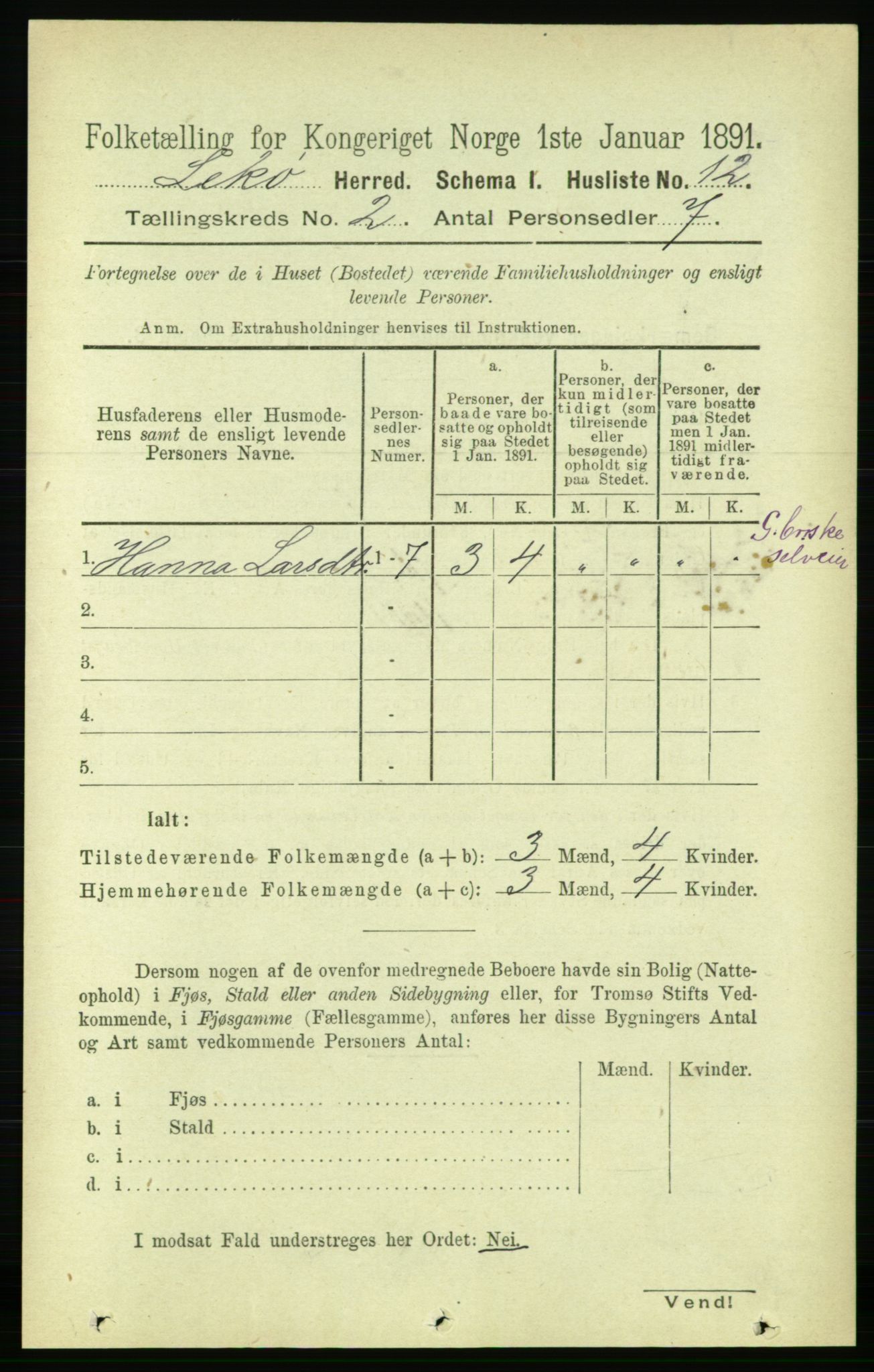 RA, Folketelling 1891 for 1755 Leka herred, 1891, s. 918