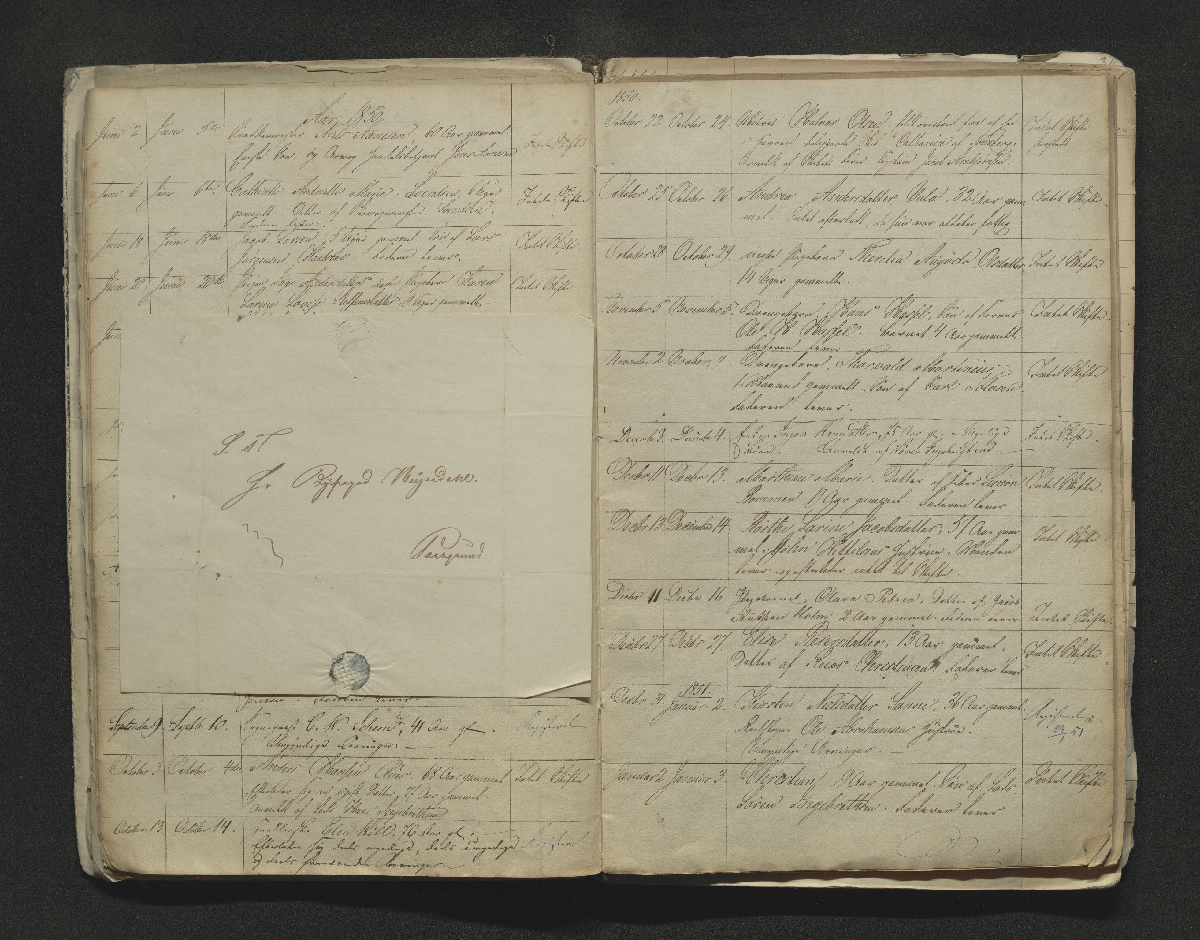 Porsgrunn byfogd, AV/SAKO-A-106/H/Ha/L0001: Dødsanmeldelseprotokoll, 1844-1888