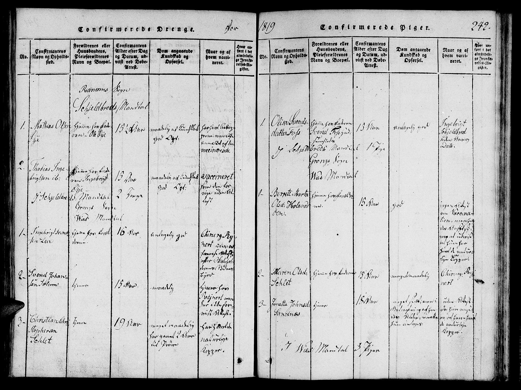 Ministerialprotokoller, klokkerbøker og fødselsregistre - Nord-Trøndelag, SAT/A-1458/764/L0546: Ministerialbok nr. 764A06 /1, 1816-1823, s. 242