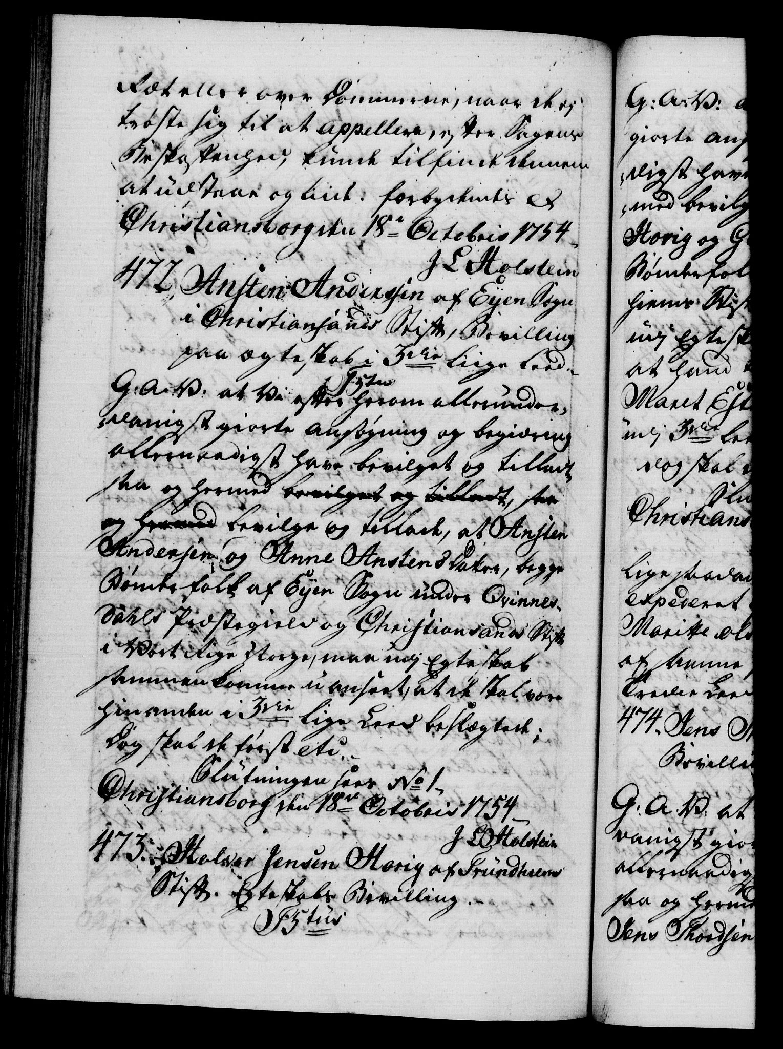 Danske Kanselli 1572-1799, RA/EA-3023/F/Fc/Fca/Fcaa/L0038: Norske registre, 1753-1754, s. 930b