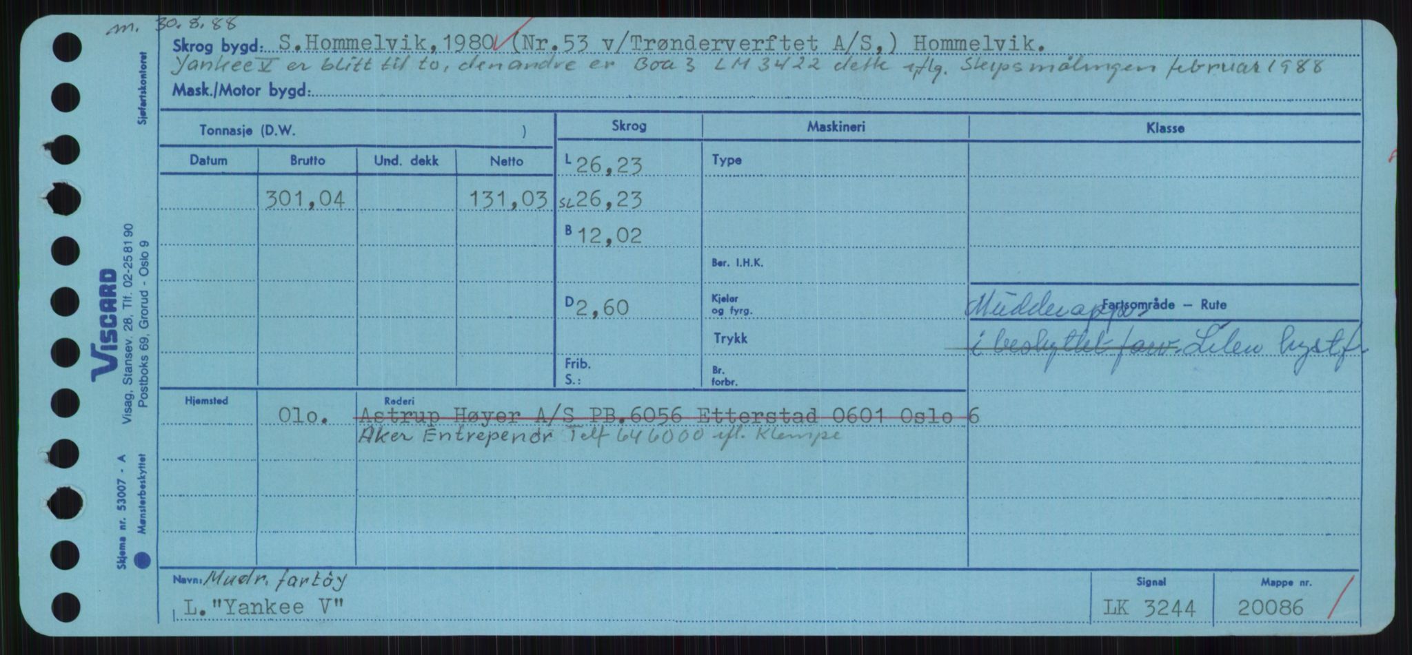 Sjøfartsdirektoratet med forløpere, Skipsmålingen, RA/S-1627/H/Hc/L0001: Lektere, A-Y, s. 641