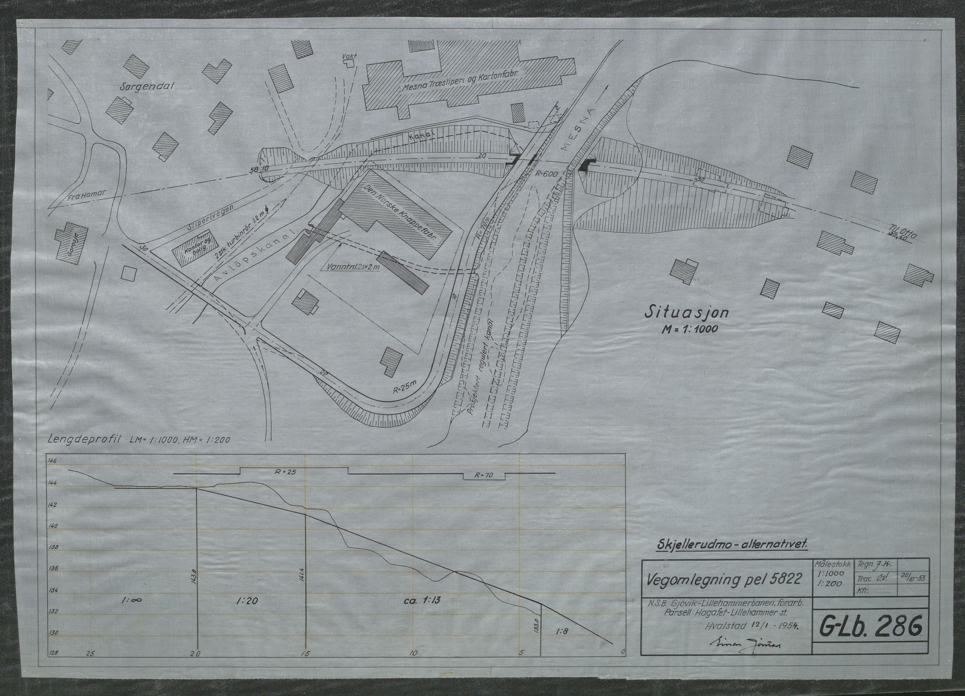 Gjøvik-Lillehammerbanen, SAH/NSB-062/T/Ta/Tab/L0006: Nummererte kart og tegninger, 1946-1954, s. 24