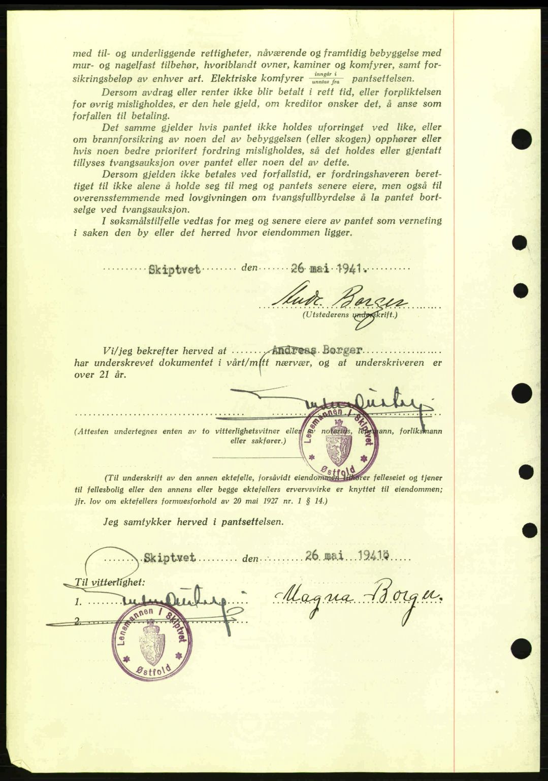 Moss sorenskriveri, SAO/A-10168: Pantebok nr. B10, 1940-1941, Dagboknr: 1096/1941