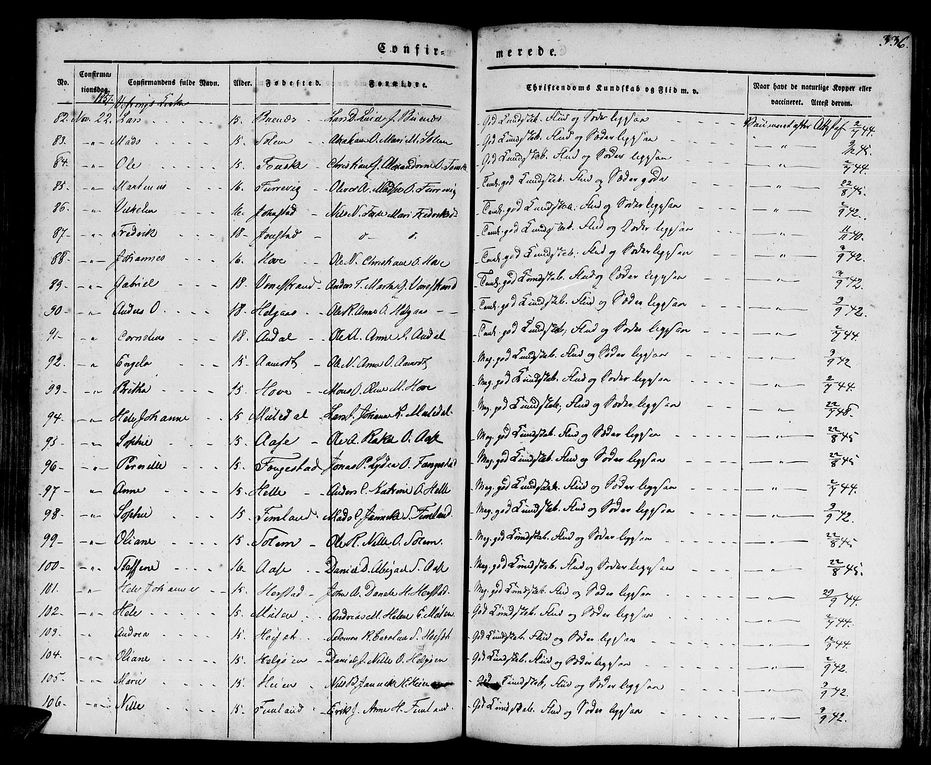 Førde sokneprestembete, AV/SAB-A-79901/H/Haa/Haaa/L0007: Ministerialbok nr. A 7, 1843-1860, s. 336