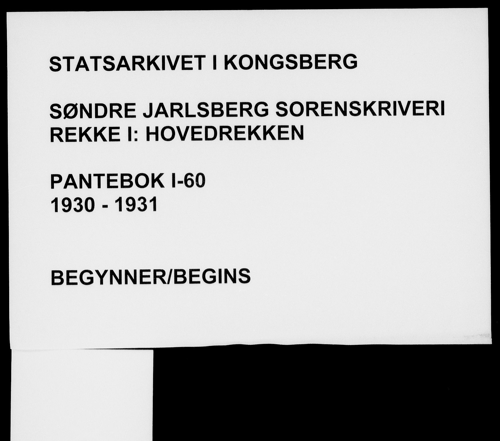 Søndre Jarlsberg sorenskriveri, AV/SAKO-A-129/G/Ga/Gaa/L0060: Pantebok nr. I 60, 1930-1931