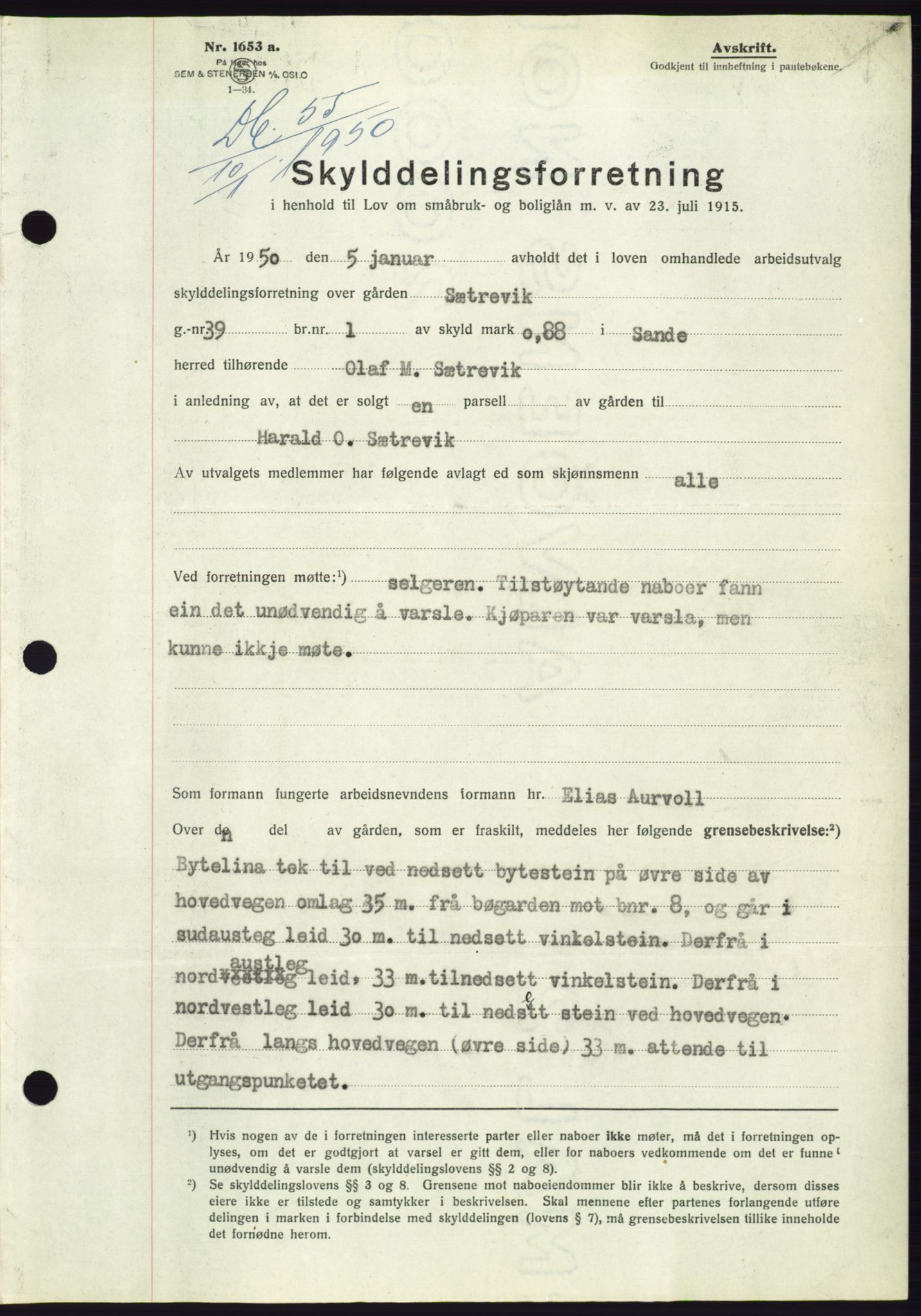 Søre Sunnmøre sorenskriveri, SAT/A-4122/1/2/2C/L0086: Pantebok nr. 12A, 1949-1950, Dagboknr: 55/1950