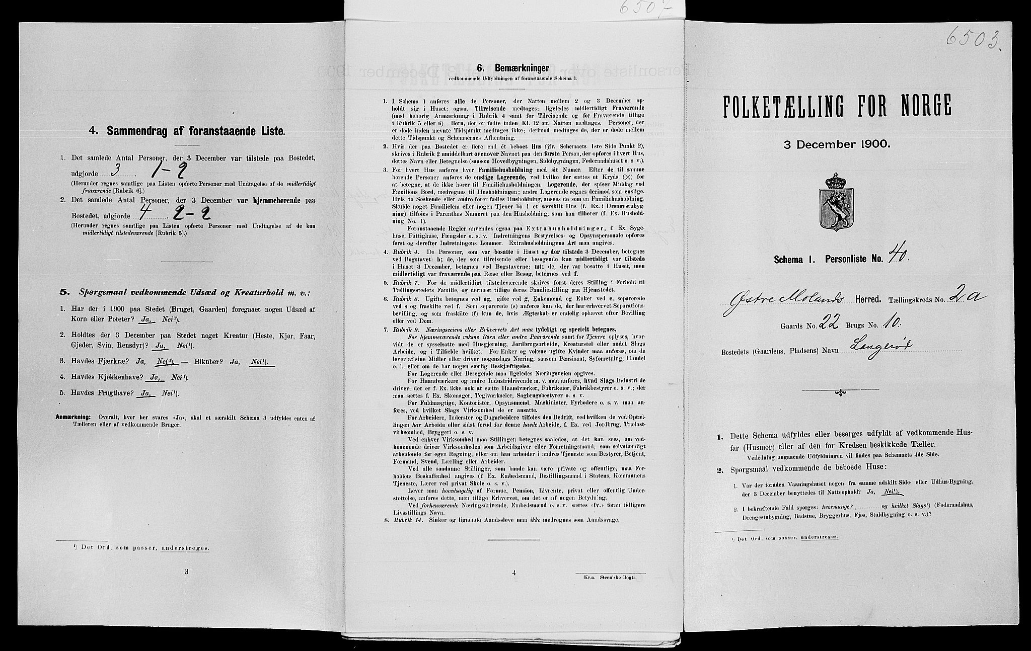 SAK, Folketelling 1900 for 0918 Austre Moland herred, 1900, s. 286