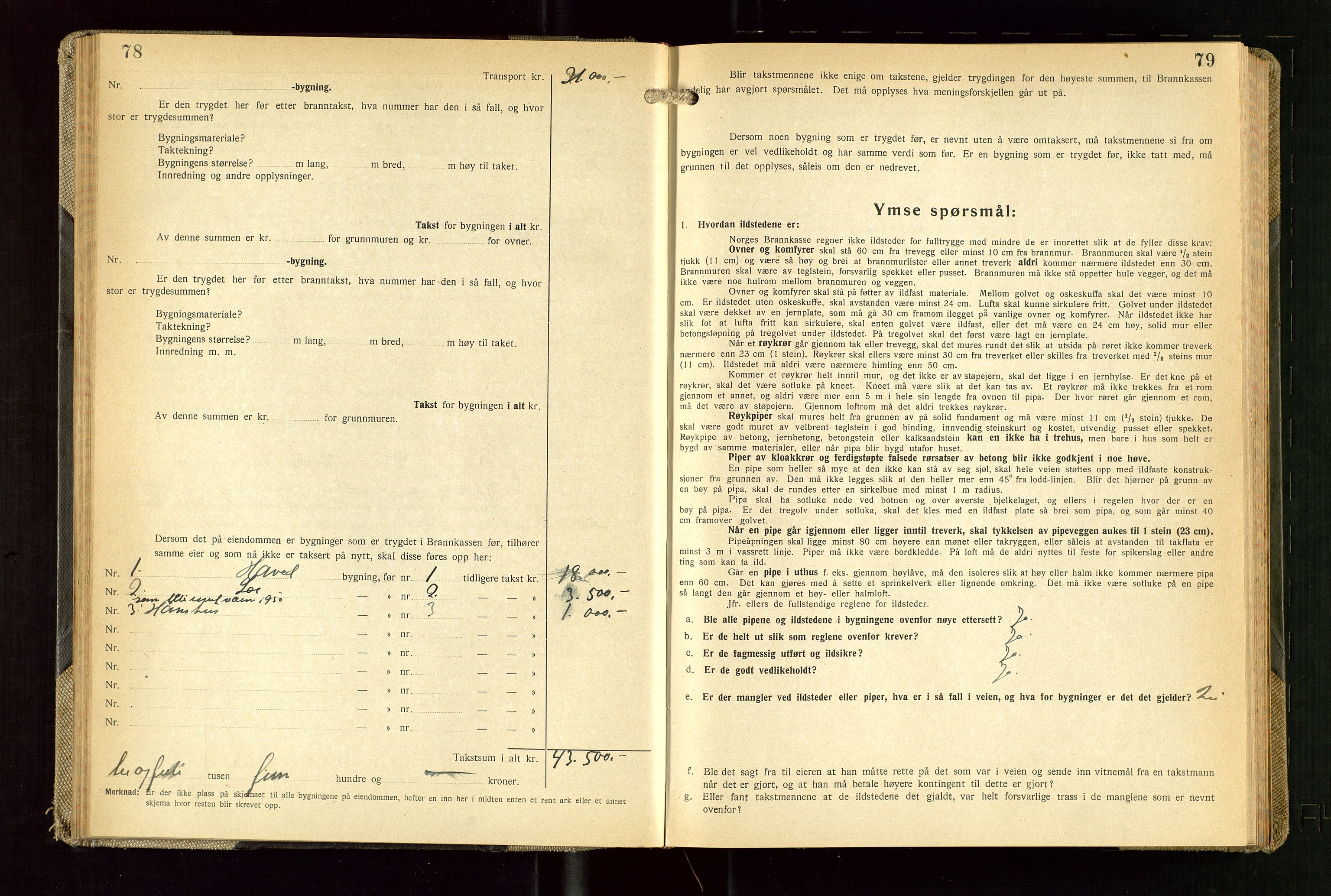 Skudenes lensmannskontor, AV/SAST-A-100444/Gob/L0003: "Brandtakstprotokoll", 1942-1954, s. 78-79