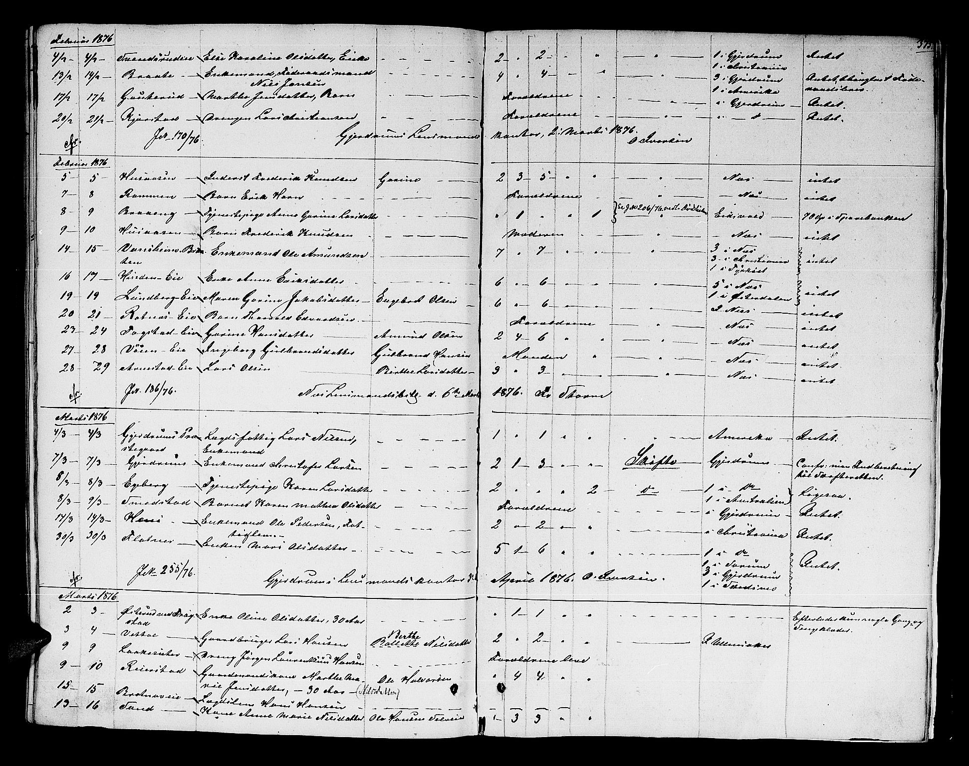 Nes tingrett, AV/SAO-A-10548/H/Hb/L0001: Registrerings- og forhandlingsprotokoll "M", 1845-1876, s. 374b-375a