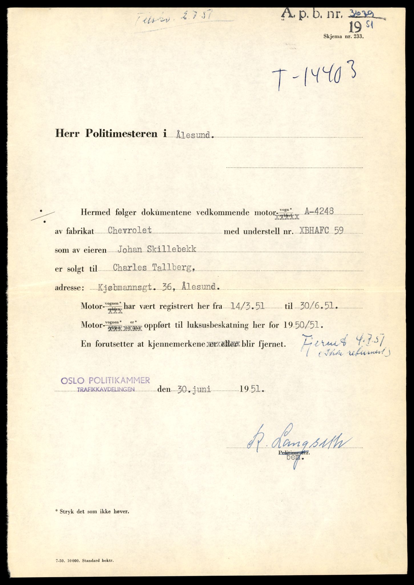 Møre og Romsdal vegkontor - Ålesund trafikkstasjon, AV/SAT-A-4099/F/Fe/L0045: Registreringskort for kjøretøy T 14320 - T 14444, 1927-1998, s. 2125