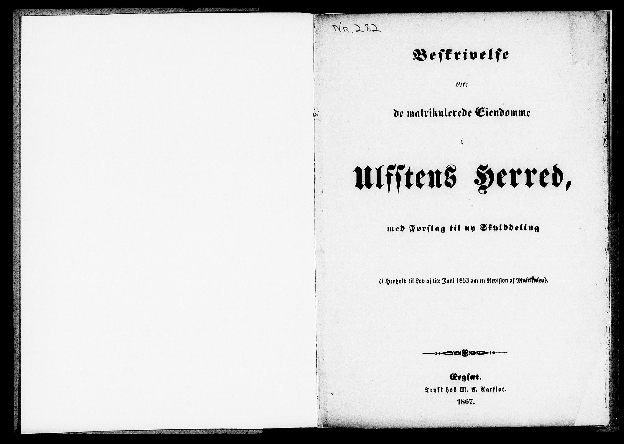 Matrikkelrevisjonen av 1863, RA/S-1530/F/Fe/L0282: Ulstein (Vartdalstranden), 1863