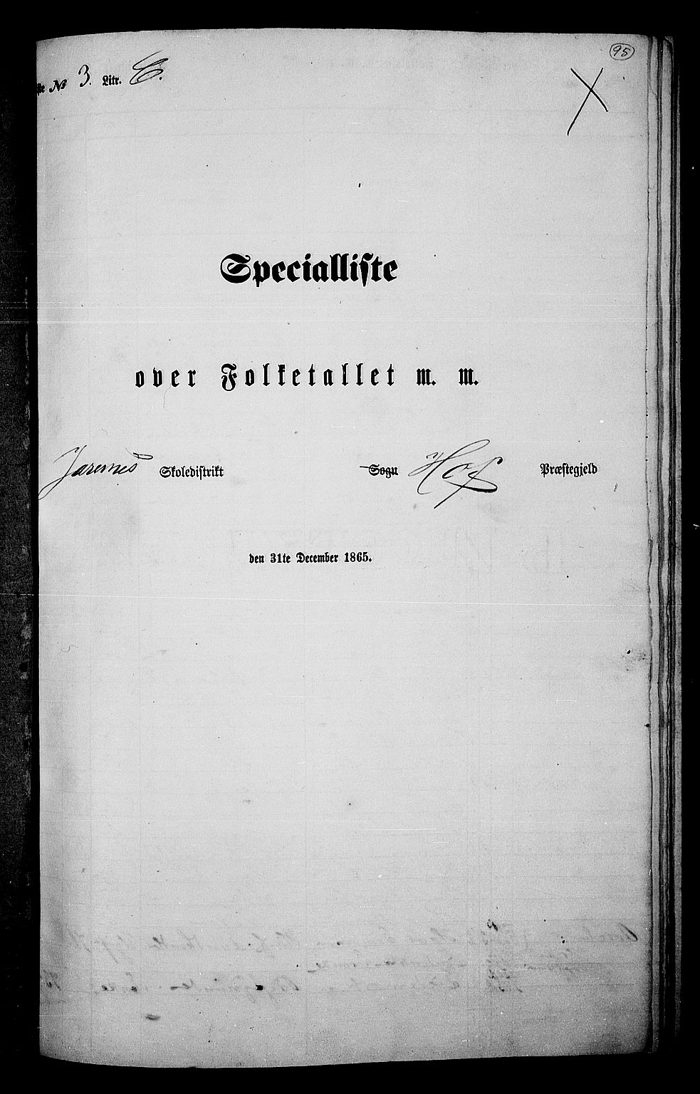 RA, Folketelling 1865 for 0424P Hof prestegjeld, 1865, s. 91