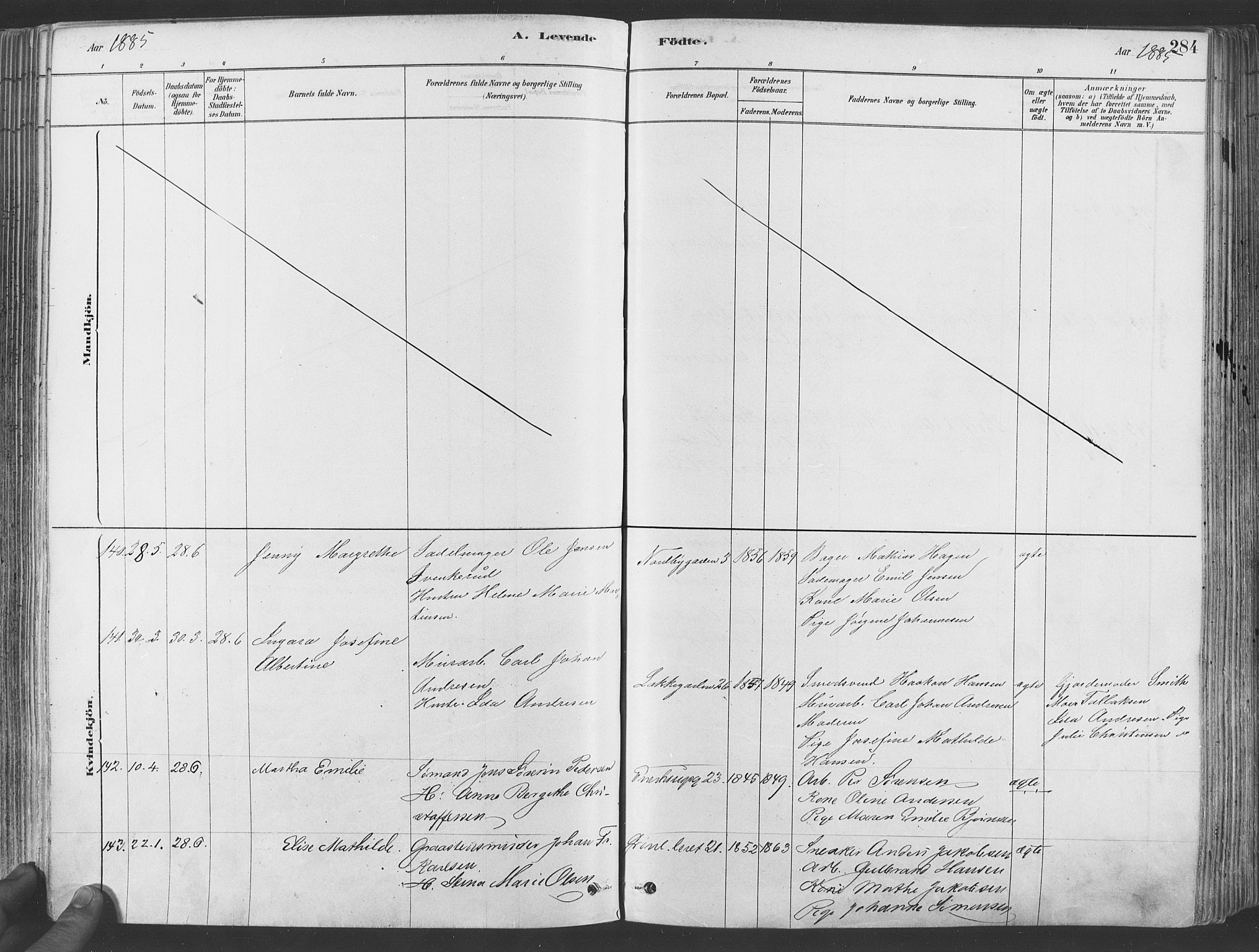 Grønland prestekontor Kirkebøker, SAO/A-10848/F/Fa/L0007: Ministerialbok nr. 7, 1878-1888, s. 284