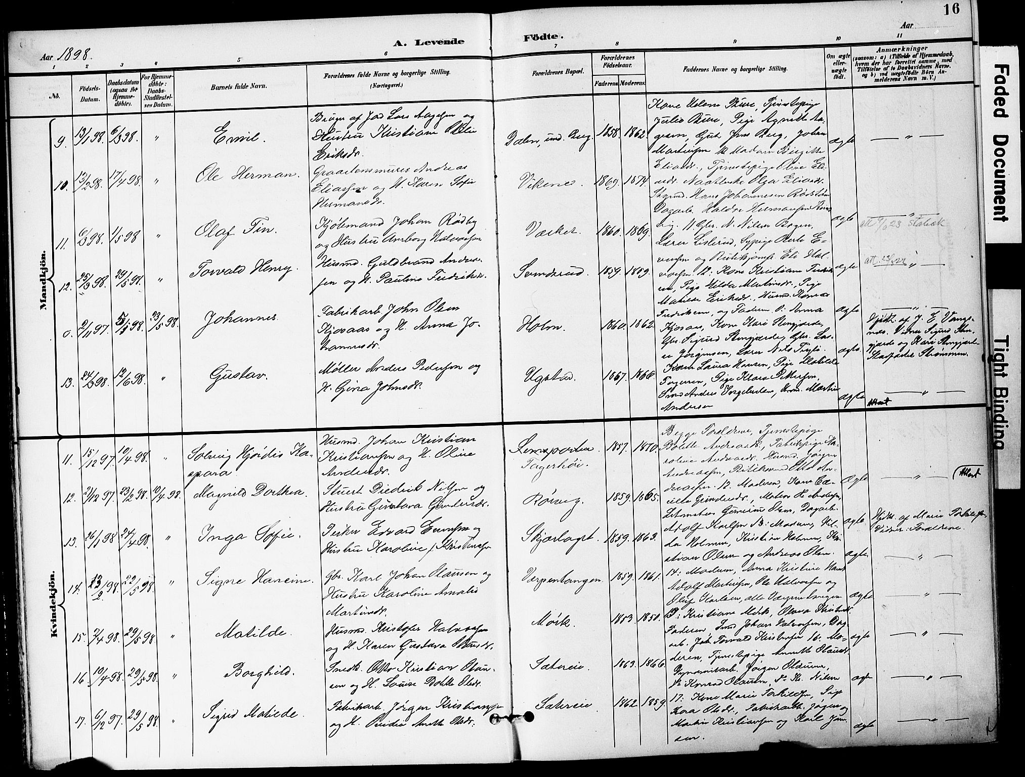 Hurum kirkebøker, AV/SAKO-A-229/F/Fa/L0015: Ministerialbok nr. 15, 1896-1908, s. 16