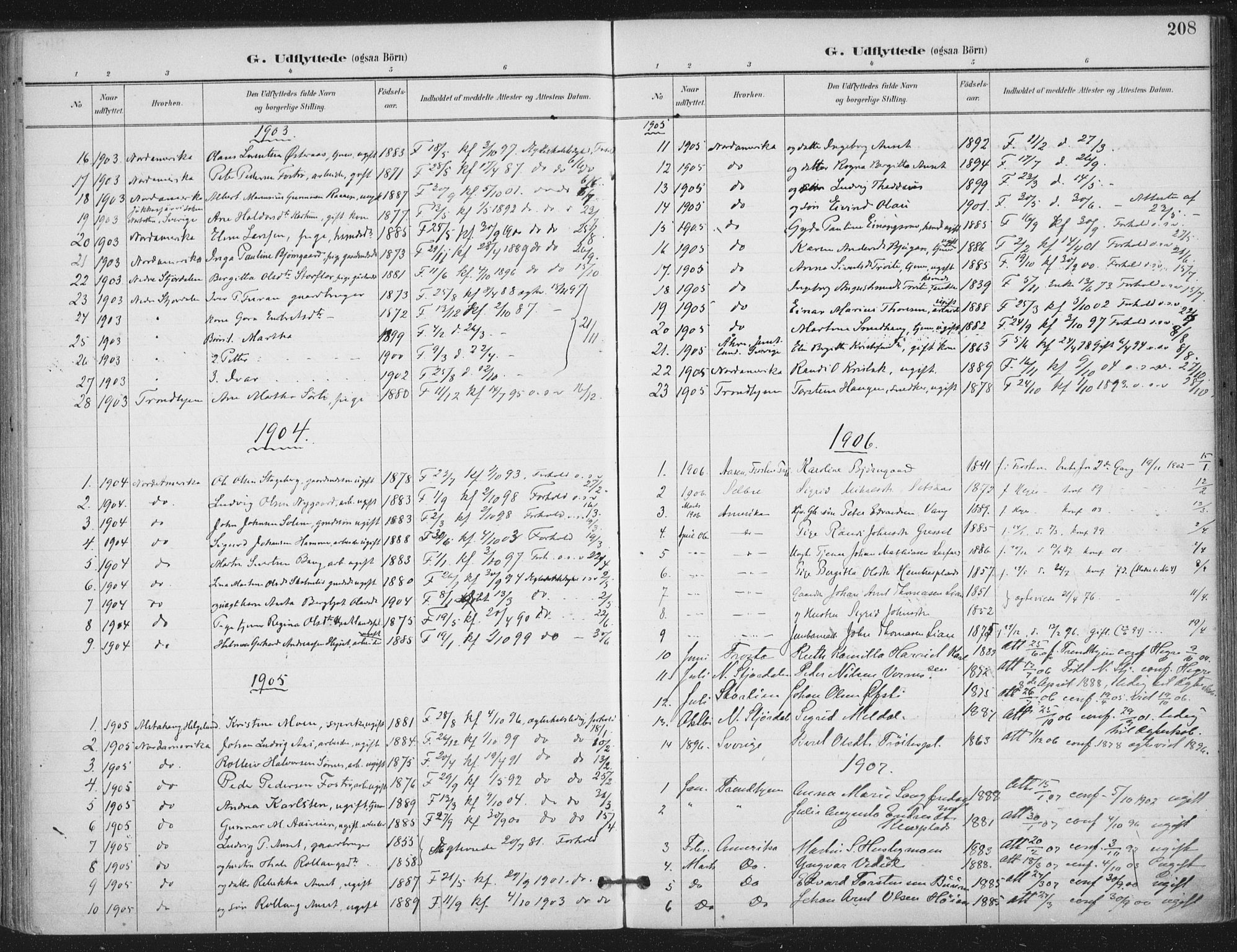 Ministerialprotokoller, klokkerbøker og fødselsregistre - Nord-Trøndelag, AV/SAT-A-1458/703/L0031: Ministerialbok nr. 703A04, 1893-1914, s. 208