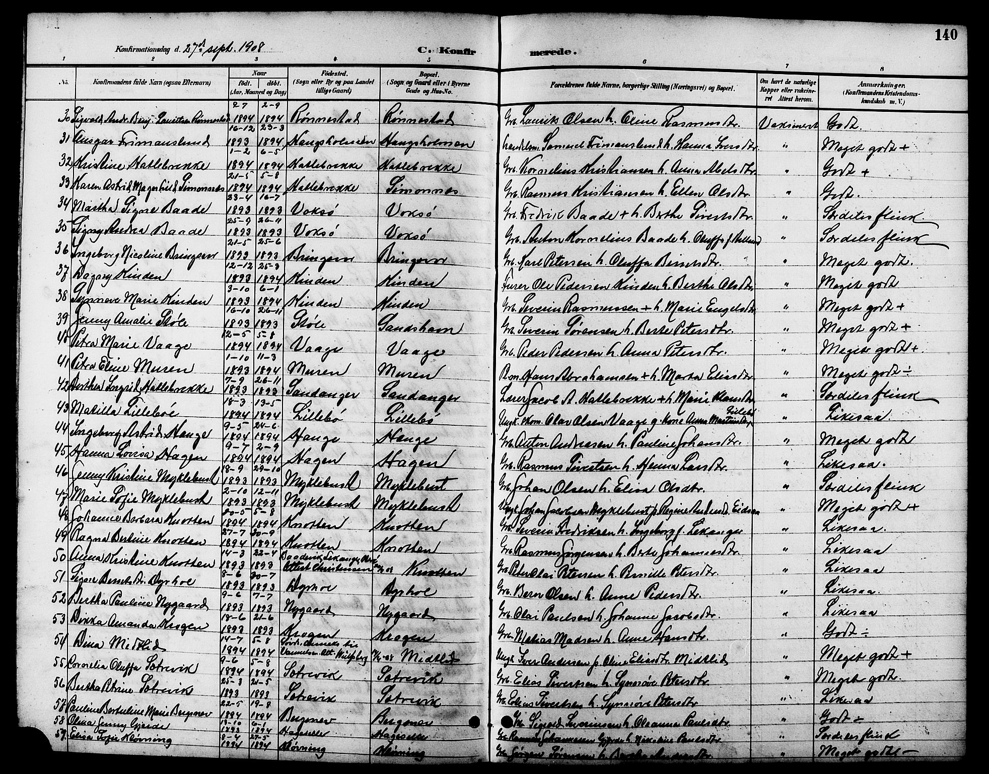Ministerialprotokoller, klokkerbøker og fødselsregistre - Møre og Romsdal, AV/SAT-A-1454/503/L0049: Klokkerbok nr. 503C04, 1894-1915, s. 140