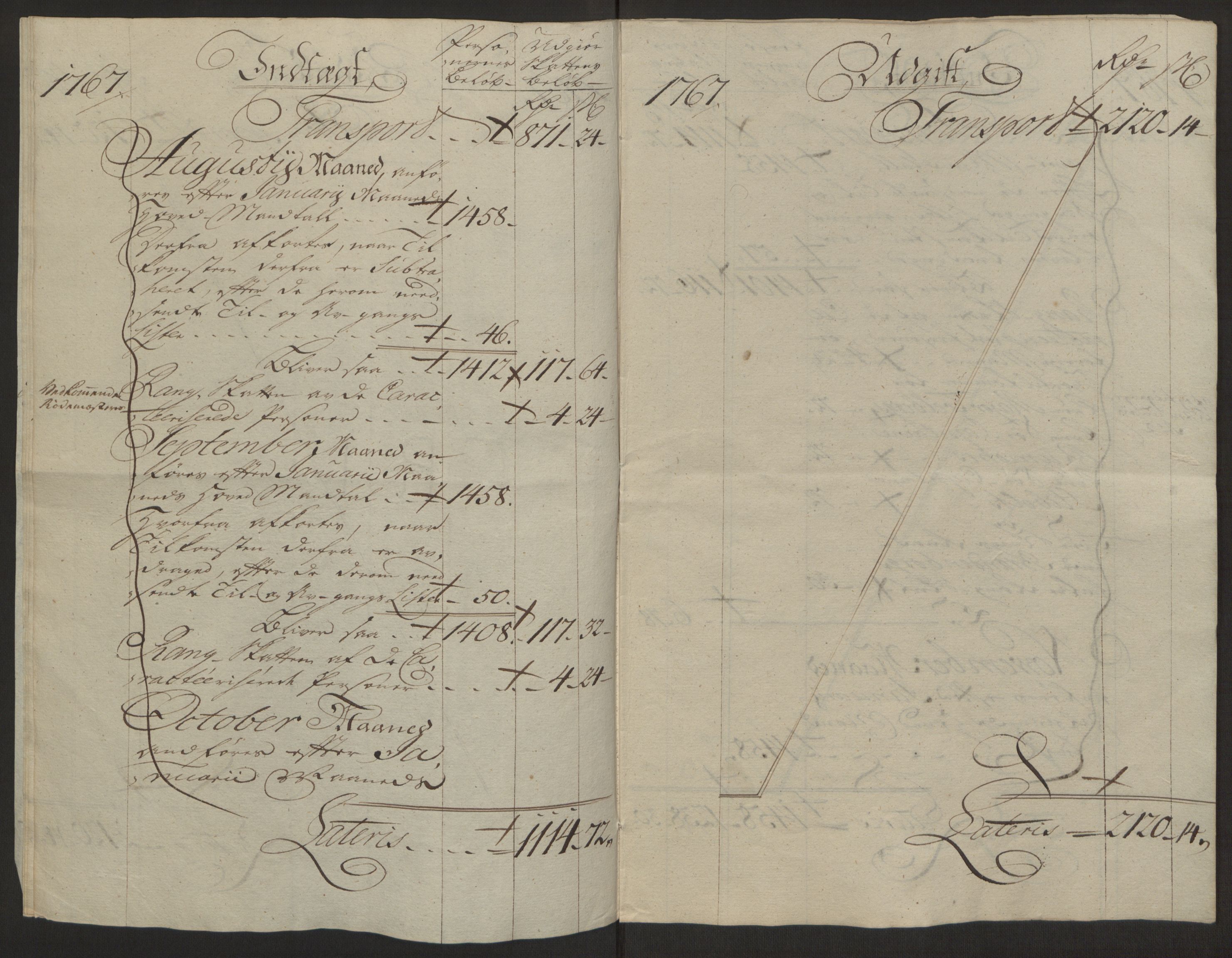 Rentekammeret inntil 1814, Reviderte regnskaper, Byregnskaper, AV/RA-EA-4066/R/Rg/L0144/0001: [G4] Kontribusjonsregnskap / Ekstraskatt, 1762-1767, s. 479