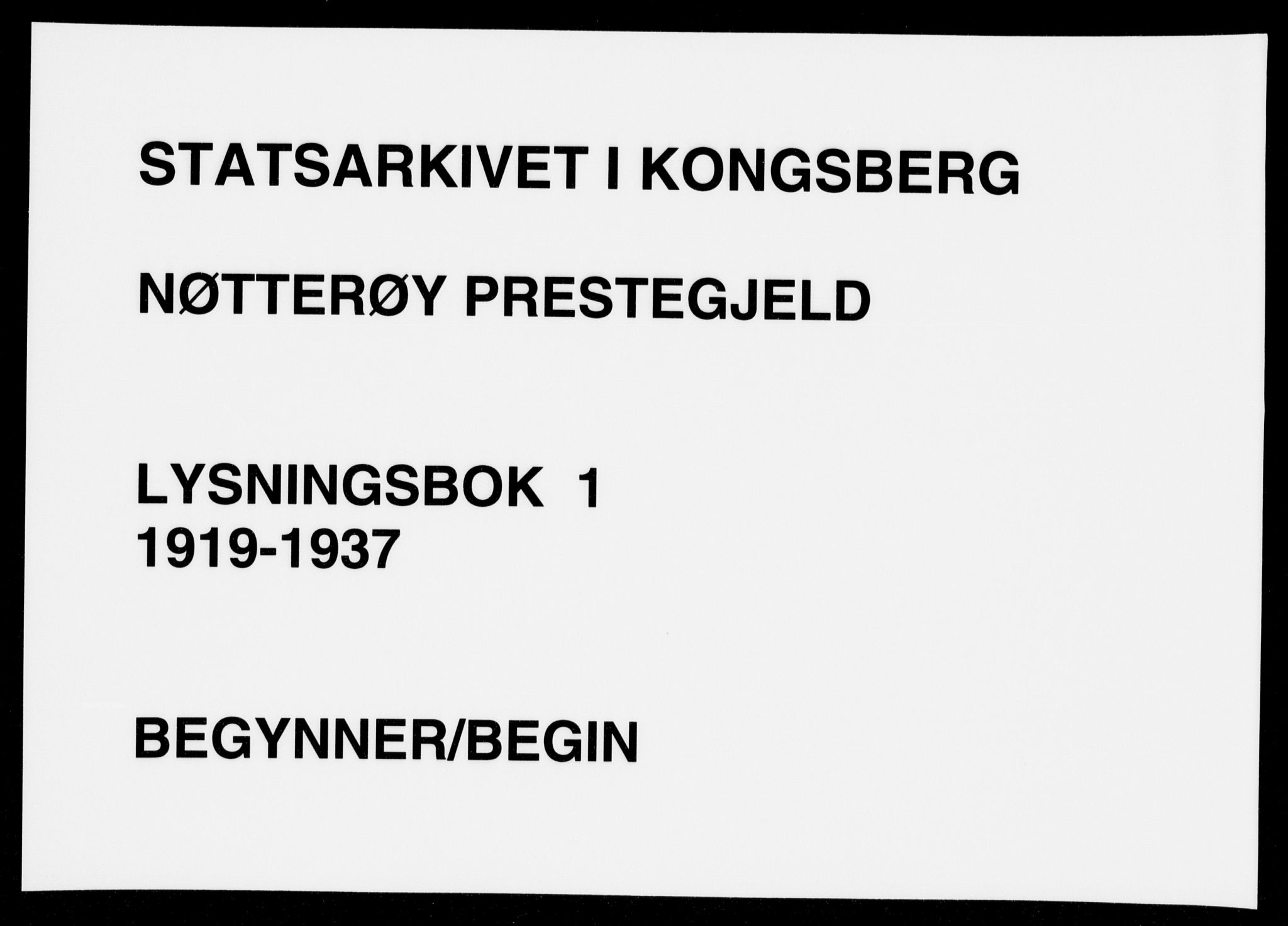 Nøtterøy kirkebøker, SAKO/A-354/H/Ha/L0001: Lysningsprotokoll nr. 1, 1919-1937