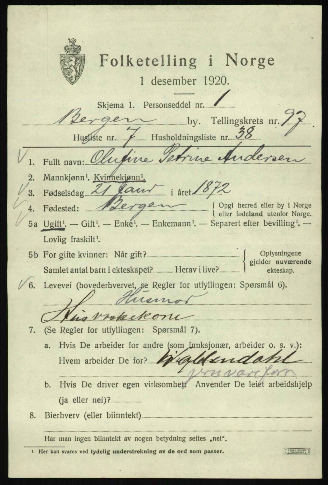 SAB, Folketelling 1920 for 1301 Bergen kjøpstad, 1920, s. 171237