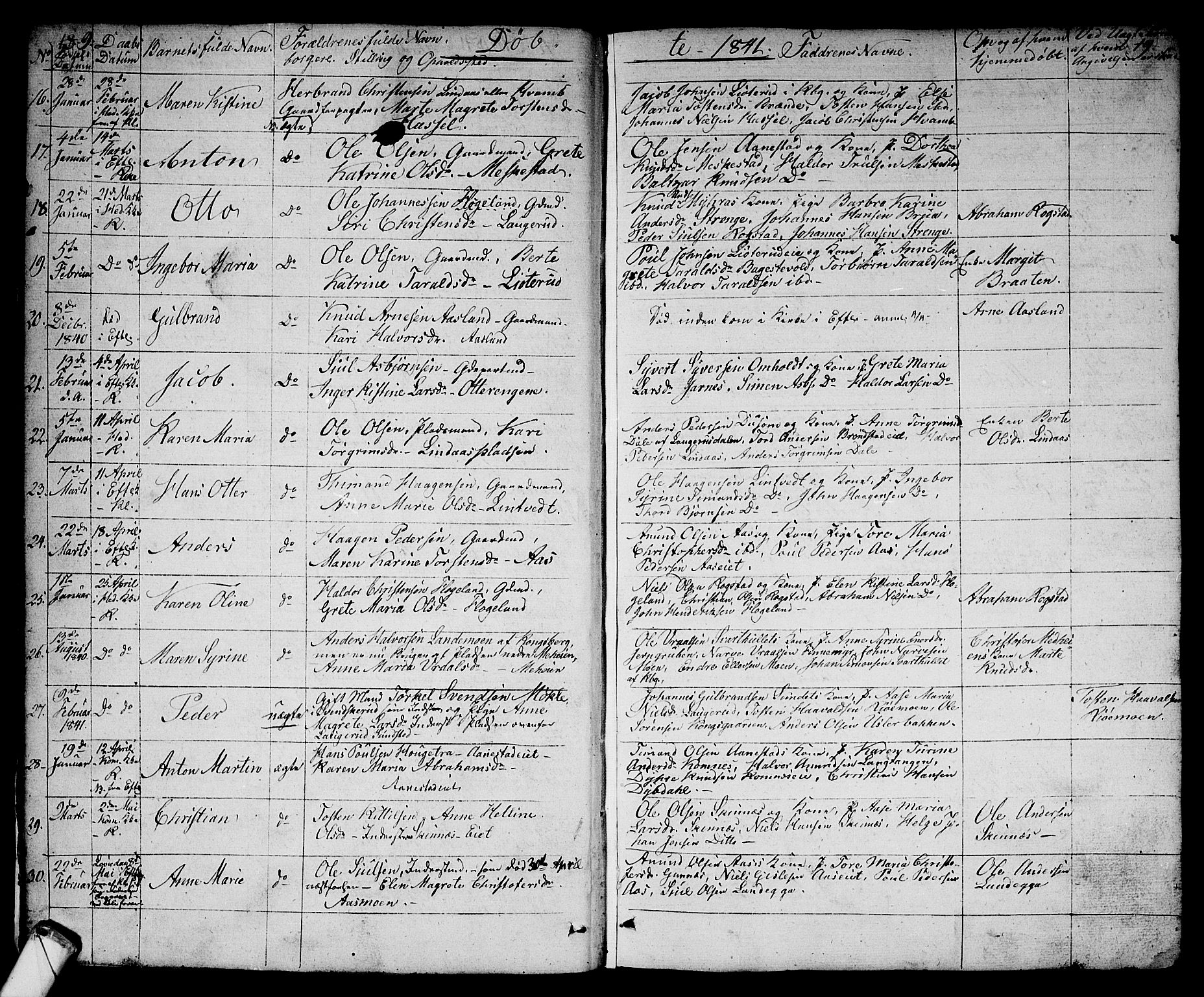 Sandsvær kirkebøker, AV/SAKO-A-244/G/Ga/L0004: Klokkerbok nr. I 4, 1840-1856, s. 9