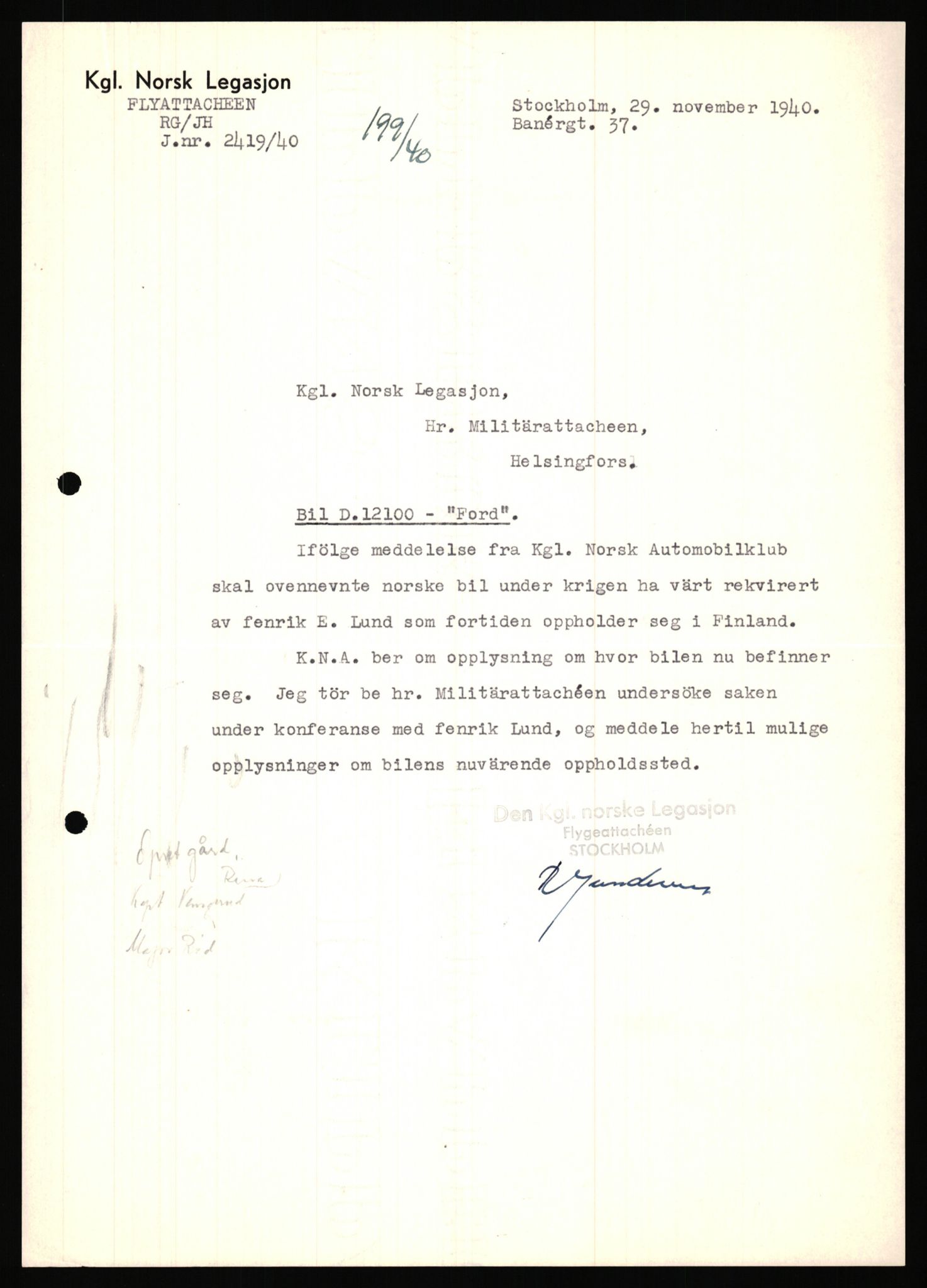 Forsvaret, Forsvarets krigshistoriske avdeling, AV/RA-RAFA-2017/Y/Ya/L0006: II-C-11-11,2 - Utenriksdepartementet.  Legasjonen i Helsingfors., 1940-1946, s. 193