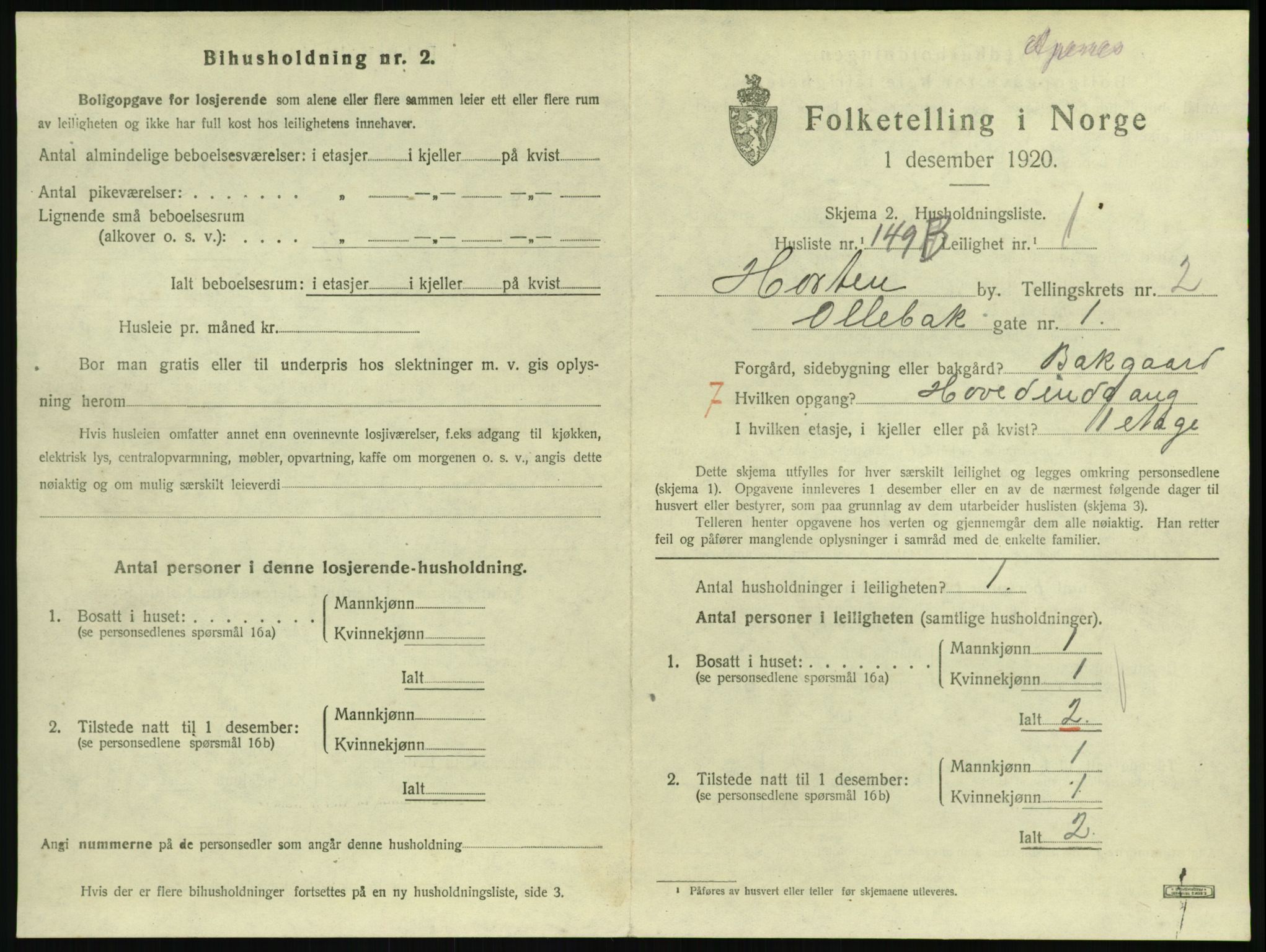 SAKO, Folketelling 1920 for 0703 Horten kjøpstad, 1920, s. 3895