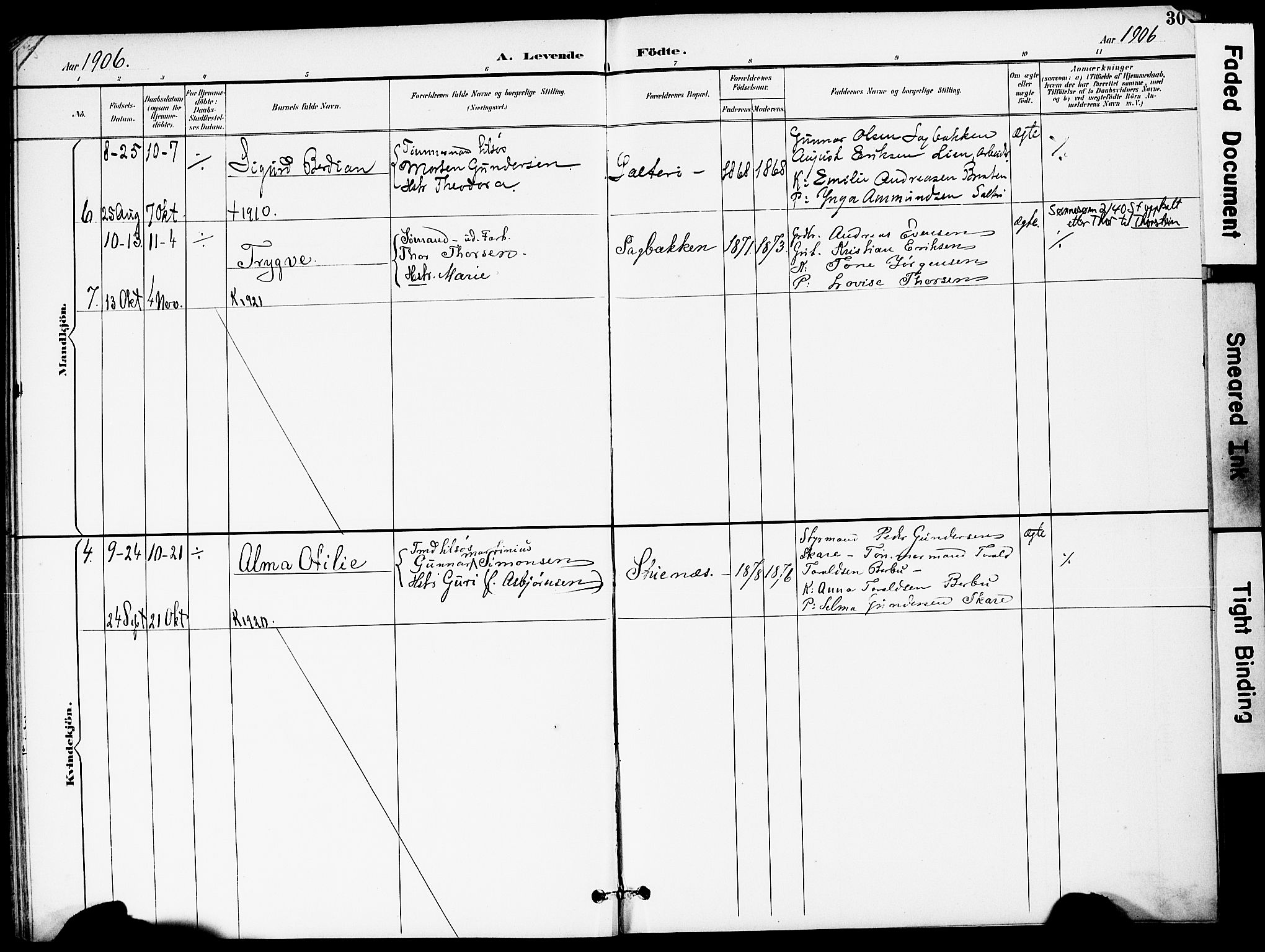 Austre Moland sokneprestkontor, AV/SAK-1111-0001/F/Fa/Fab/L0002: Ministerialbok nr. A 2, 1894-1919, s. 30