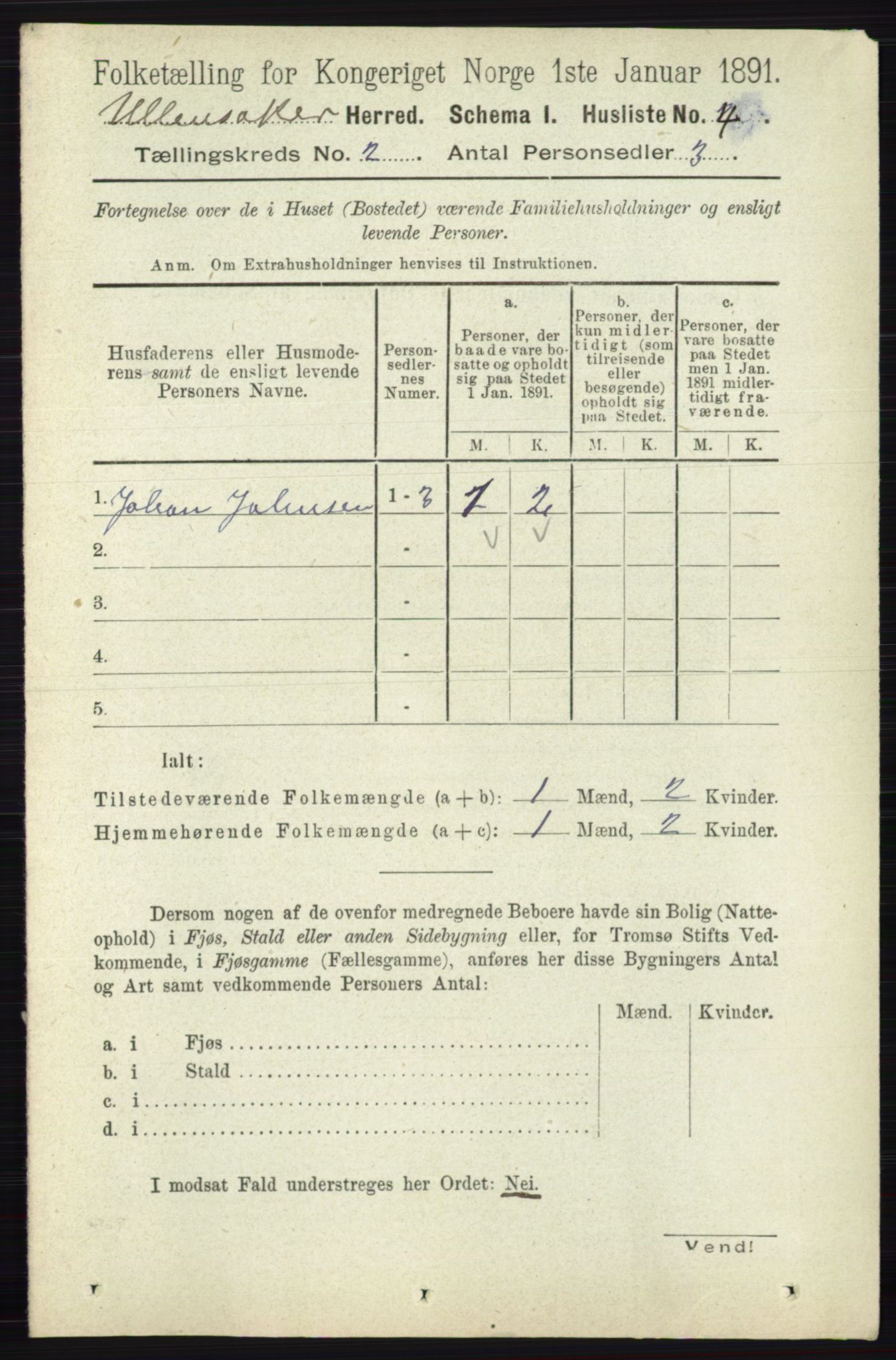 RA, Folketelling 1891 for 0235 Ullensaker herred, 1891, s. 637