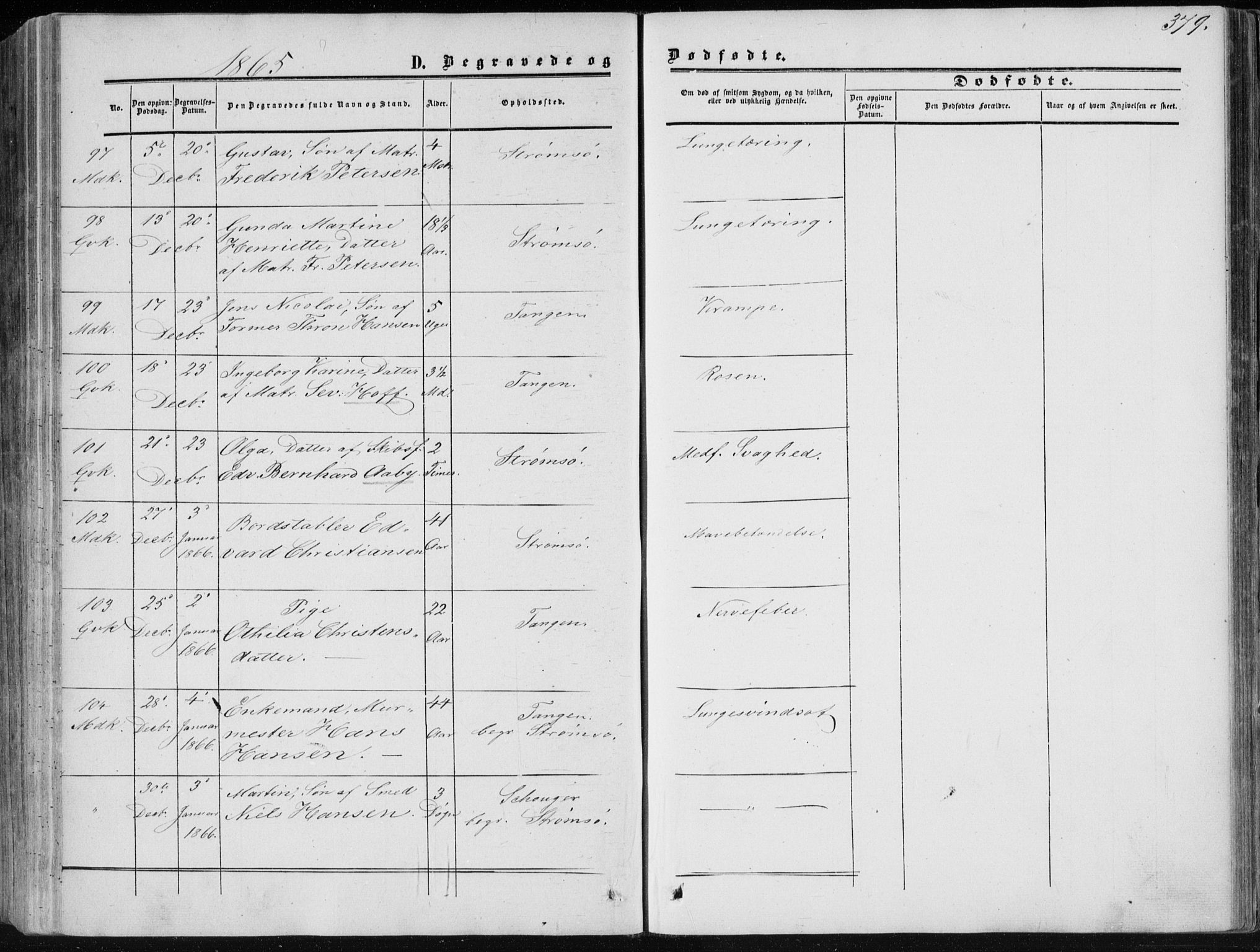 Strømsø kirkebøker, AV/SAKO-A-246/F/Fa/L0015: Ministerialbok nr. I 15, 1859-1868, s. 379