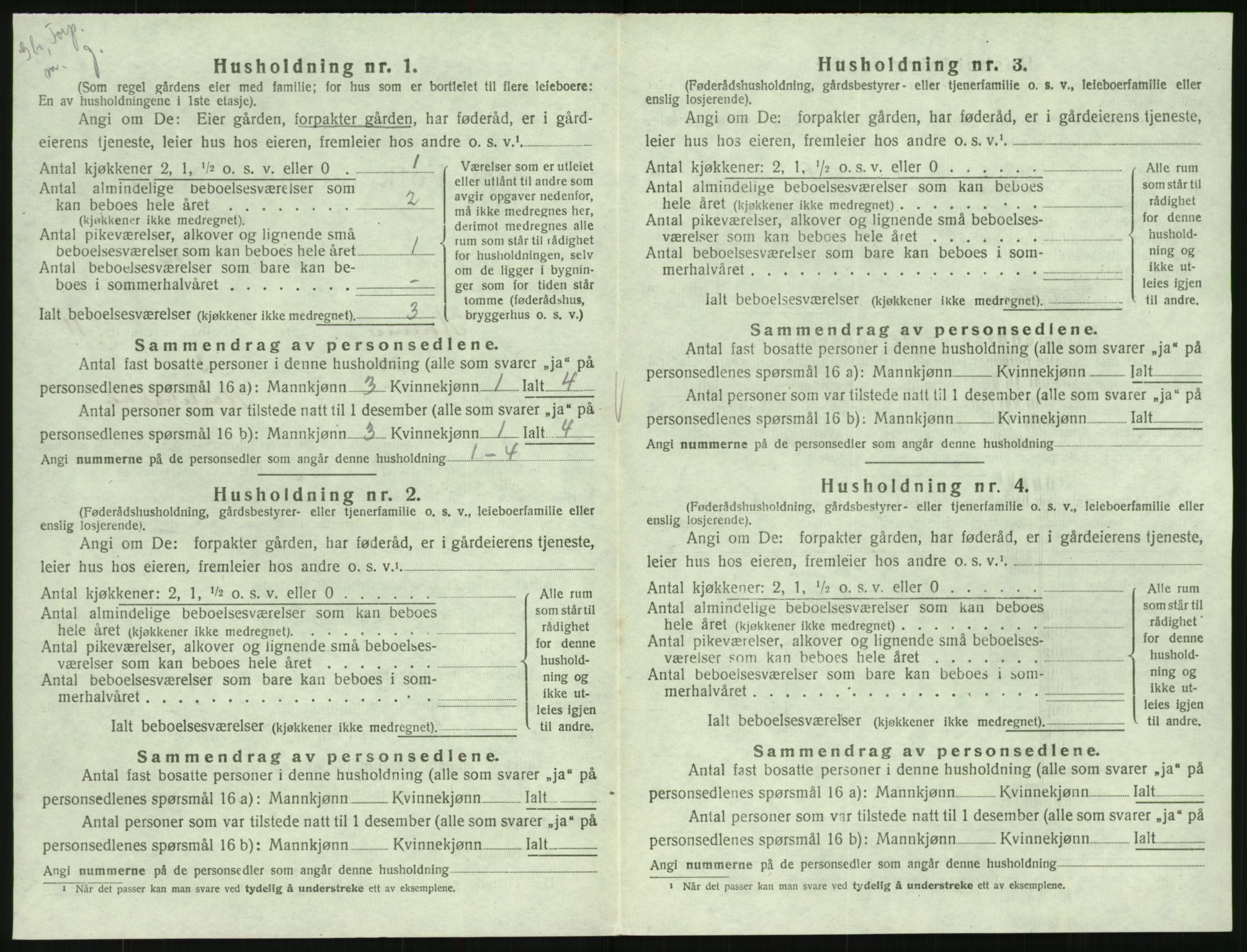 SAK, Folketelling 1920 for 0936 Hornnes herred, 1920, s. 464
