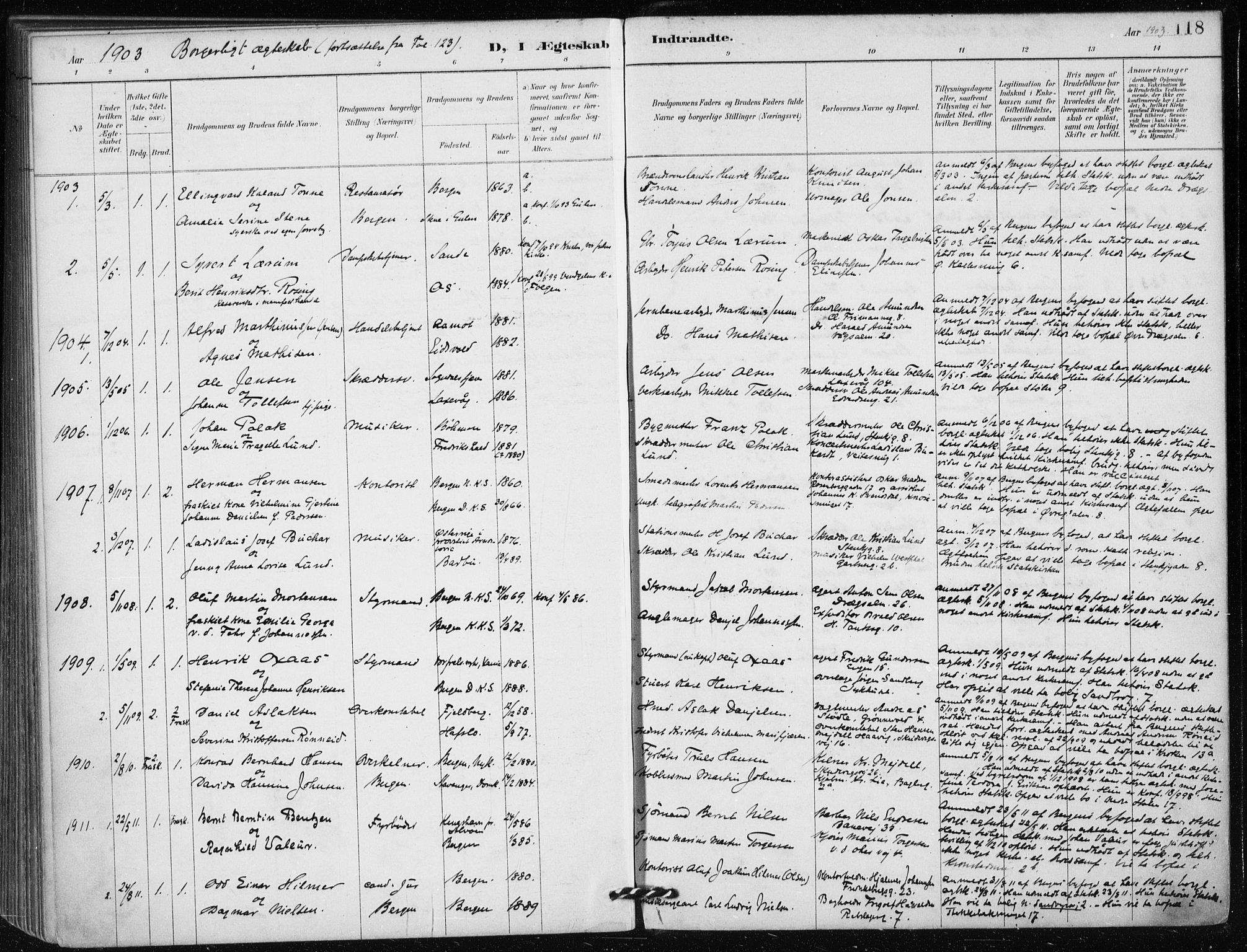 Mariakirken Sokneprestembete, AV/SAB-A-76901/H/Haa/L0013: Ministerialbok nr. C 1, 1889-1900, s. 118