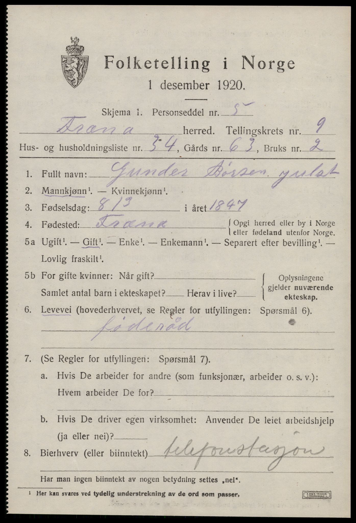 SAT, Folketelling 1920 for 1548 Fræna herred, 1920, s. 5719