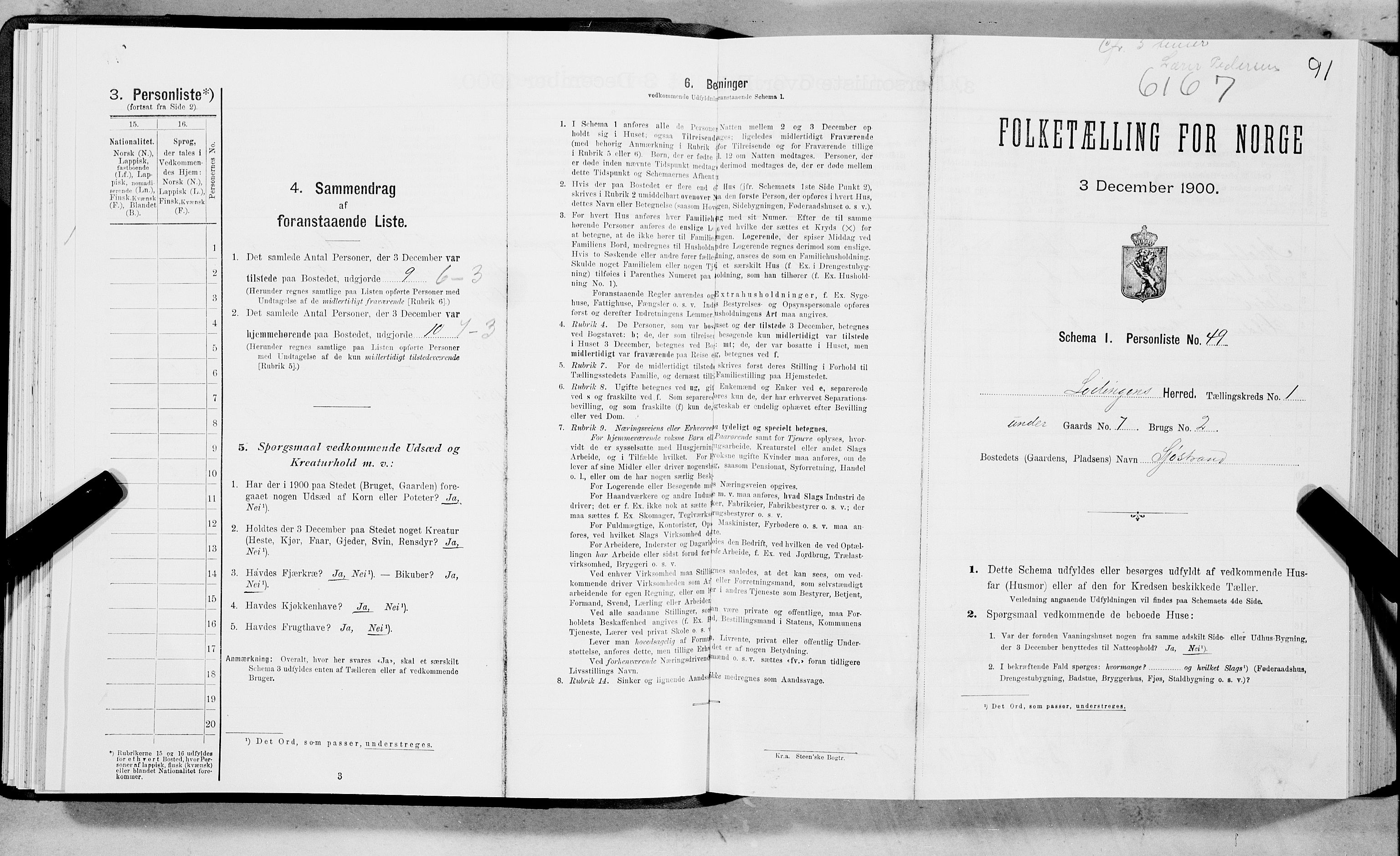 SAT, Folketelling 1900 for 1851 Lødingen herred, 1900, s. 91