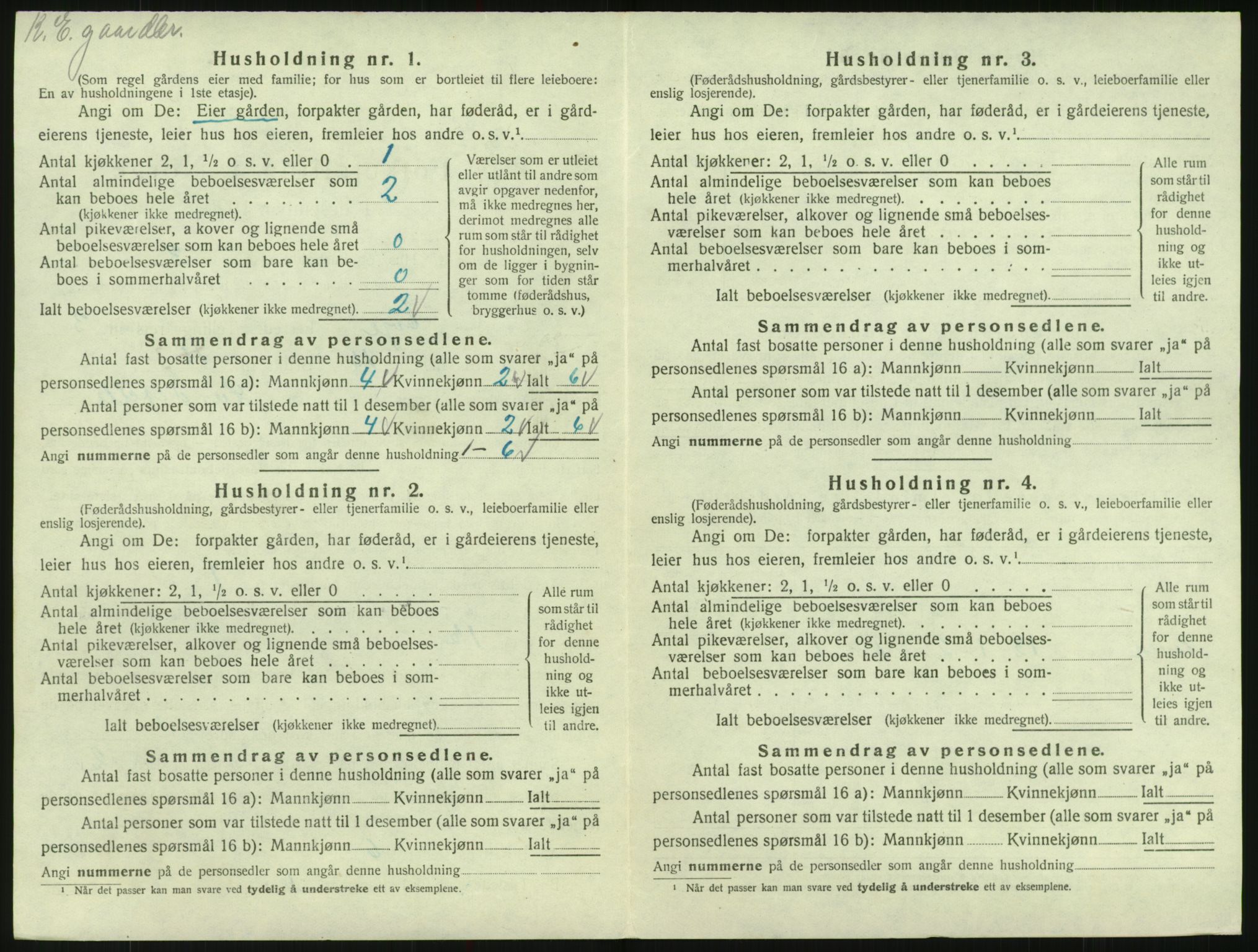 SAK, Folketelling 1920 for 0937 Evje herred, 1920, s. 111