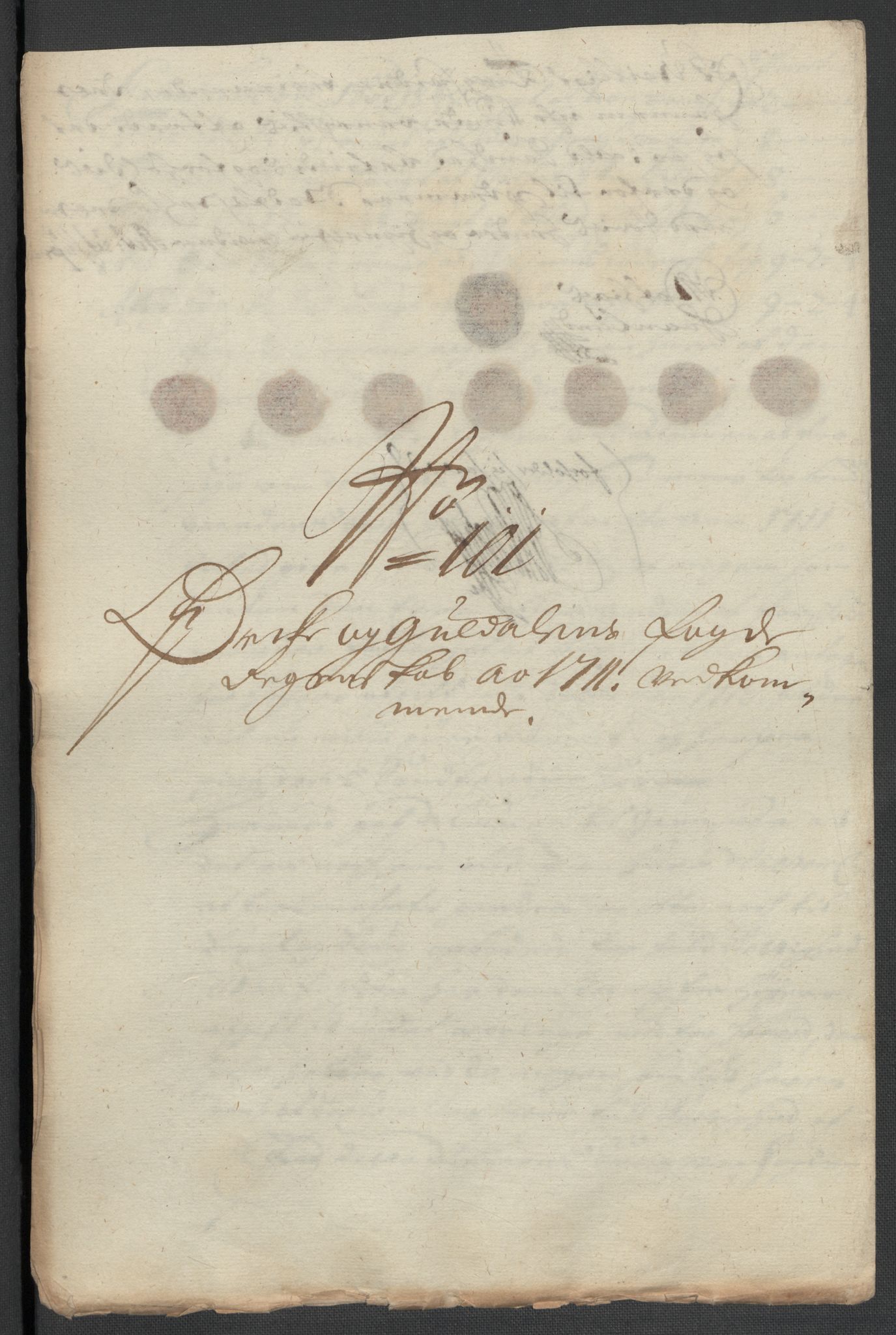 Rentekammeret inntil 1814, Reviderte regnskaper, Fogderegnskap, RA/EA-4092/R60/L3962: Fogderegnskap Orkdal og Gauldal, 1711, s. 288