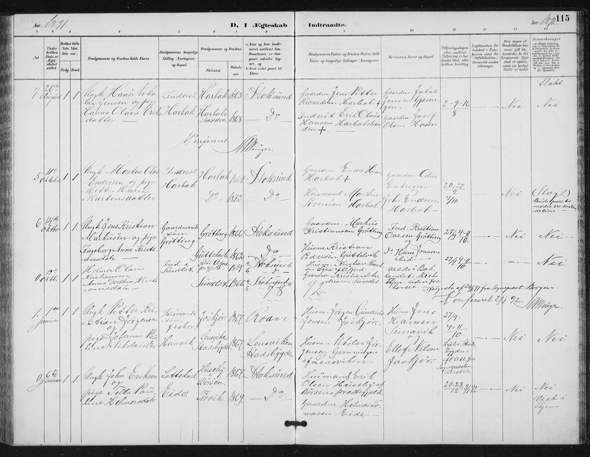 Ministerialprotokoller, klokkerbøker og fødselsregistre - Sør-Trøndelag, AV/SAT-A-1456/656/L0698: Klokkerbok nr. 656C04, 1890-1904, s. 115