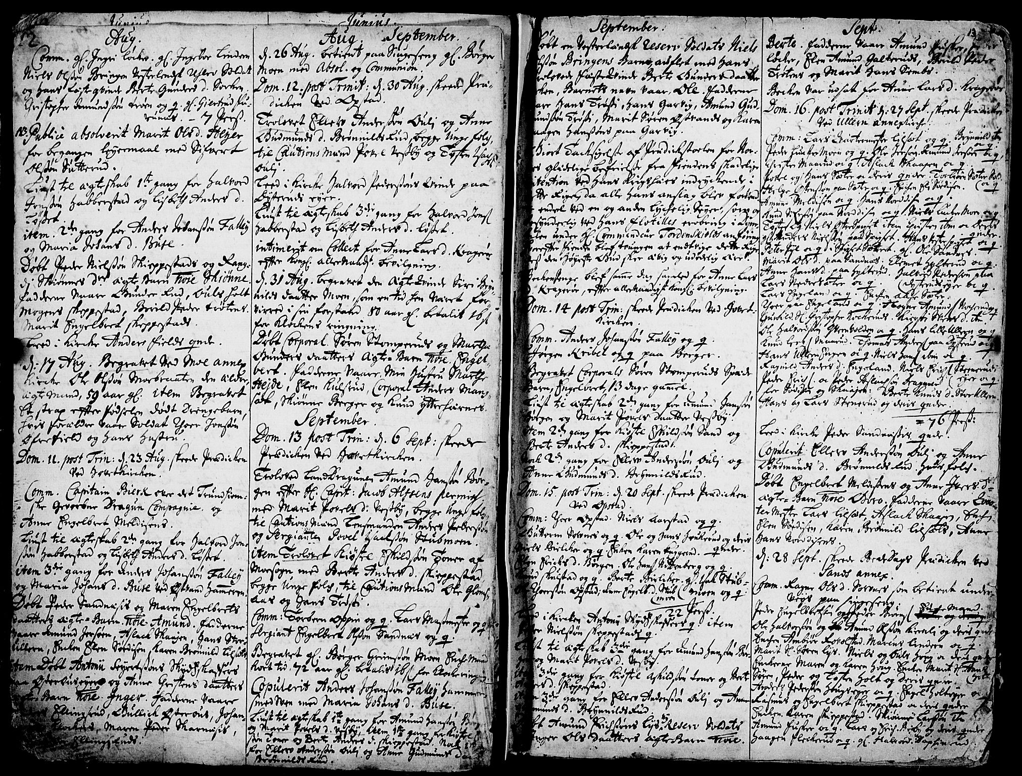 Strøm-Odalen prestekontor, AV/SAH-PREST-028/H/Ha/Haa/L0002: Ministerialbok nr. 2, 1716-1740, s. 12-13