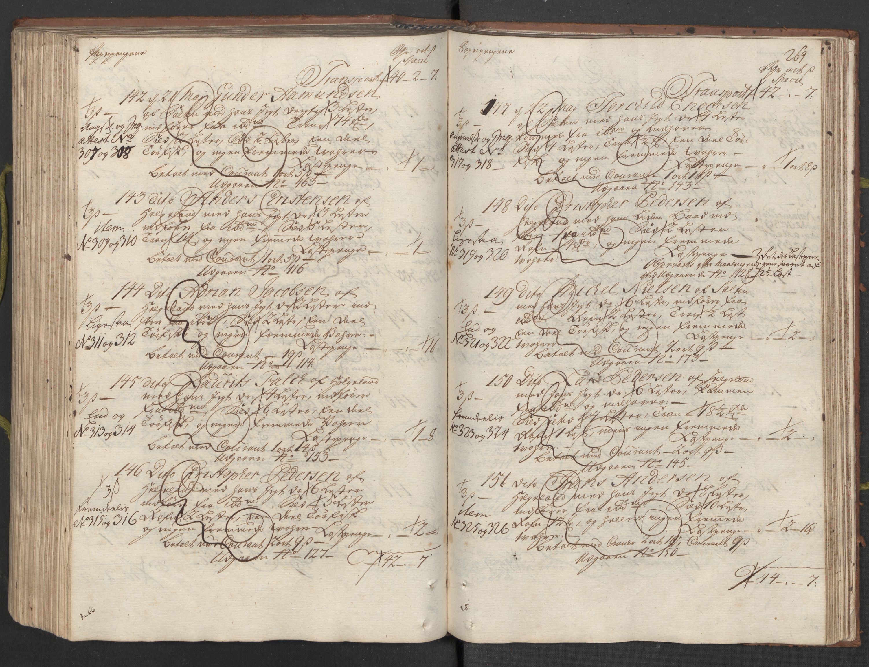 Generaltollkammeret, tollregnskaper, AV/RA-EA-5490/R26/L0023/0001: Tollregnskaper Bergen A / Inngående hovedtollbok, 1733, s. 222b-223a