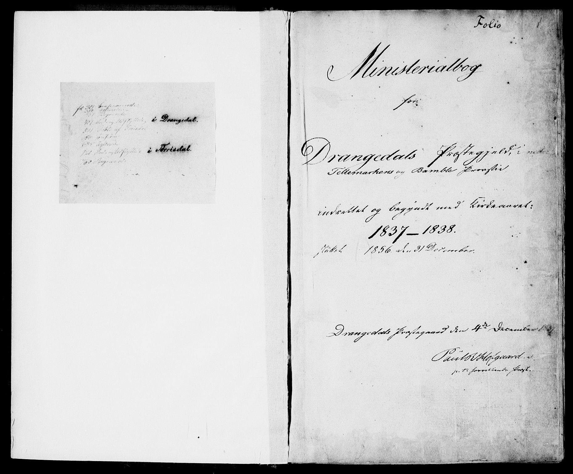 Drangedal kirkebøker, SAKO/A-258/F/Fa/L0007a: Ministerialbok nr. 7a, 1837-1856, s. 1